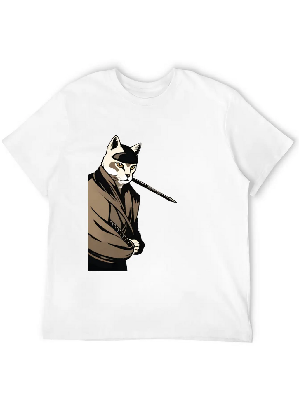 Shinobi Cat Unisex Short Sleeve Soft Cotton T-Shirt – Casual Everyday Wear