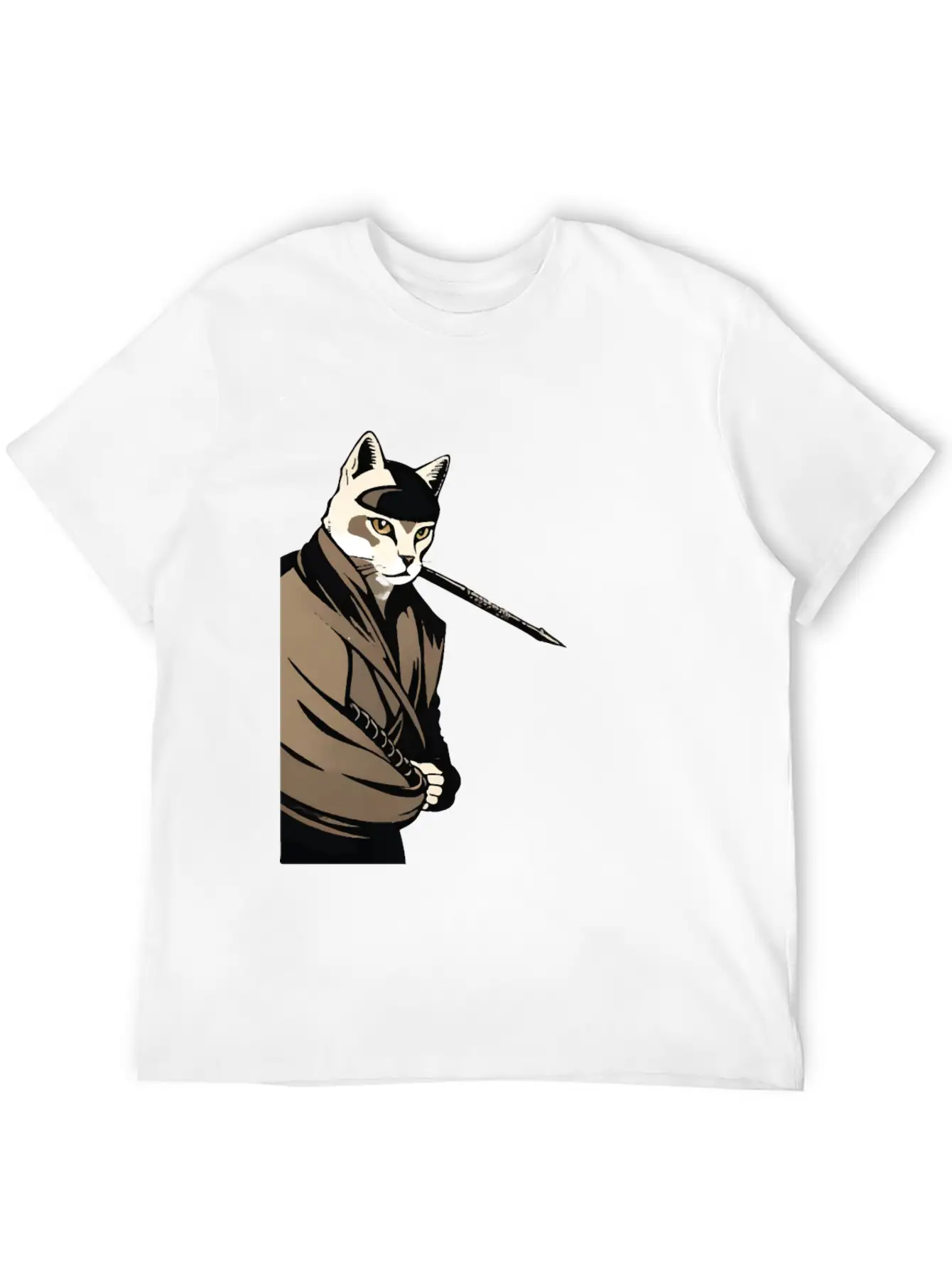 Shinobi Cat Unisex Short Sleeve Soft Cotton T-Shirt – Casual Everyday Wear