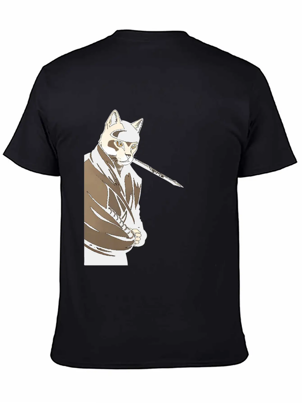 Shinobi Cat Unisex Short Sleeve Soft Cotton T-Shirt – Casual Everyday Wear