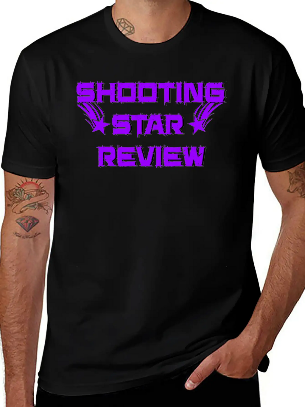 Shooting Star Review Purple Logo Unisex Short Sleeve Soft Cotton T-Shirt – Casual Everyday Wear