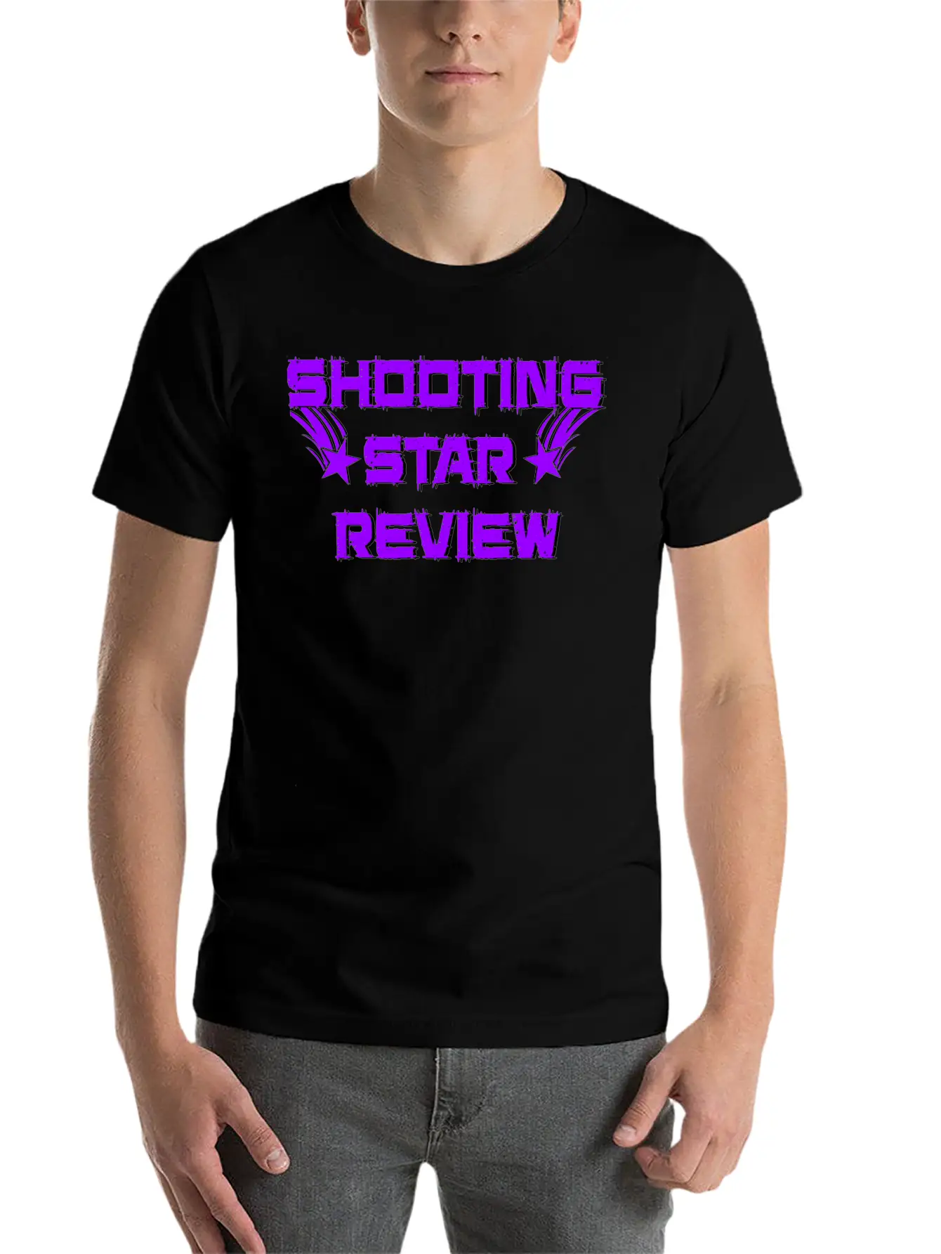 Shooting Star Review Purple Logo Unisex Short Sleeve Soft Cotton T-Shirt – Casual Everyday Wear