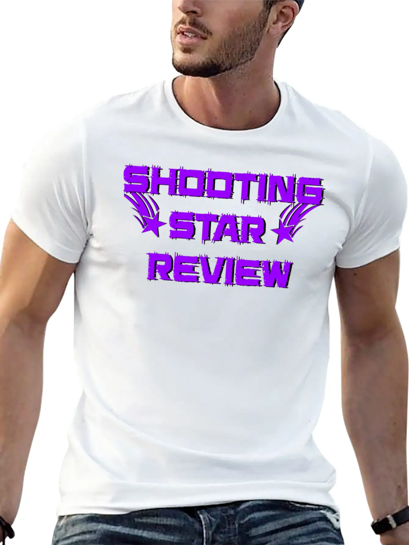 Shooting Star Review Purple Logo Unisex Short Sleeve Soft Cotton T-Shirt – Casual Everyday Wear
