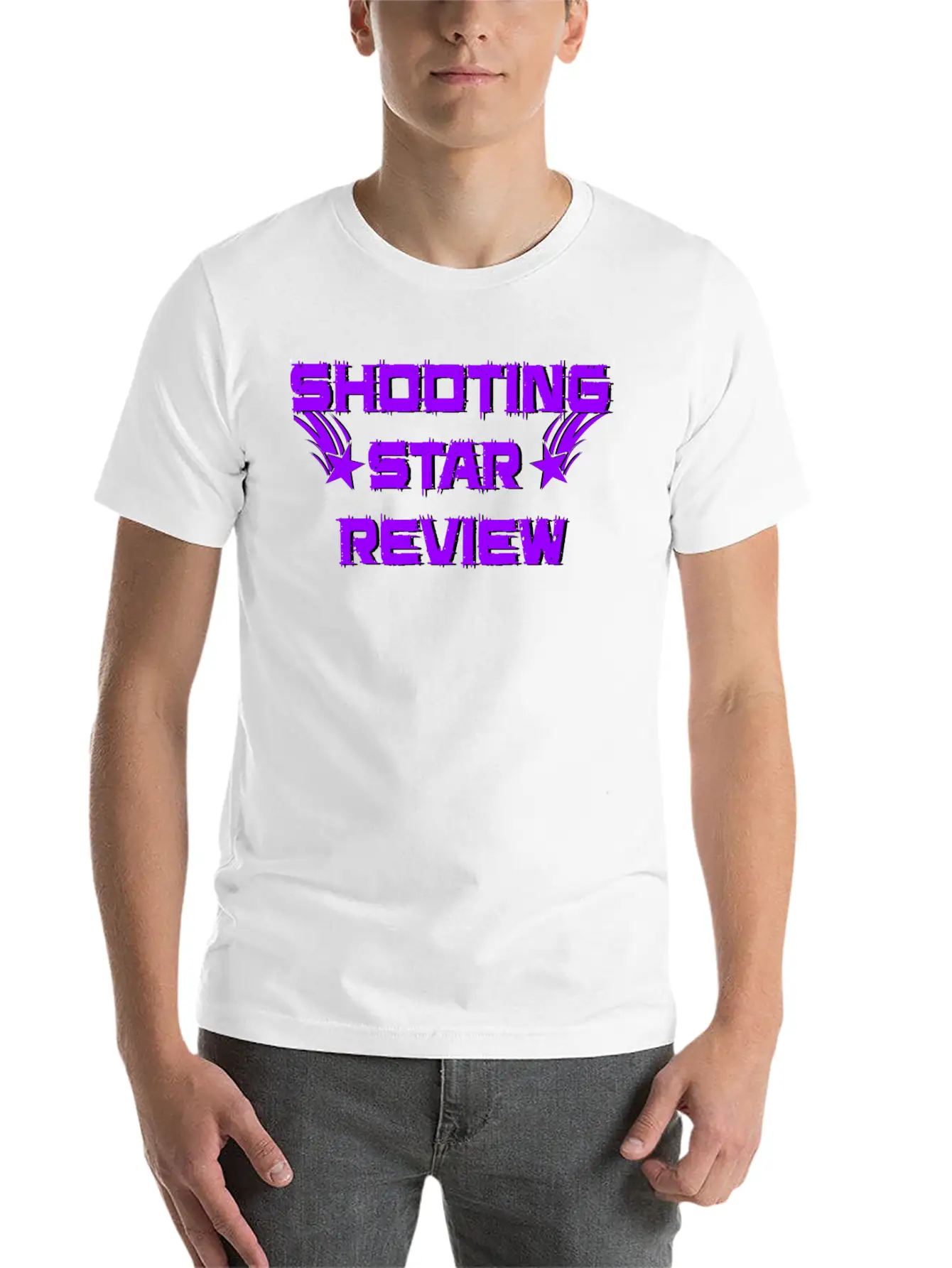 Shooting Star Review Purple Logo Unisex Short Sleeve Soft Cotton T-Shirt – Casual Everyday Wear