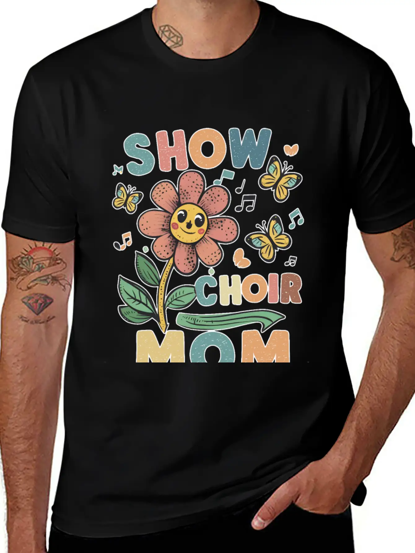 Show Choir Mom Flower Unisex Short Sleeve Soft Cotton T-Shirt – Casual Everyday Wear