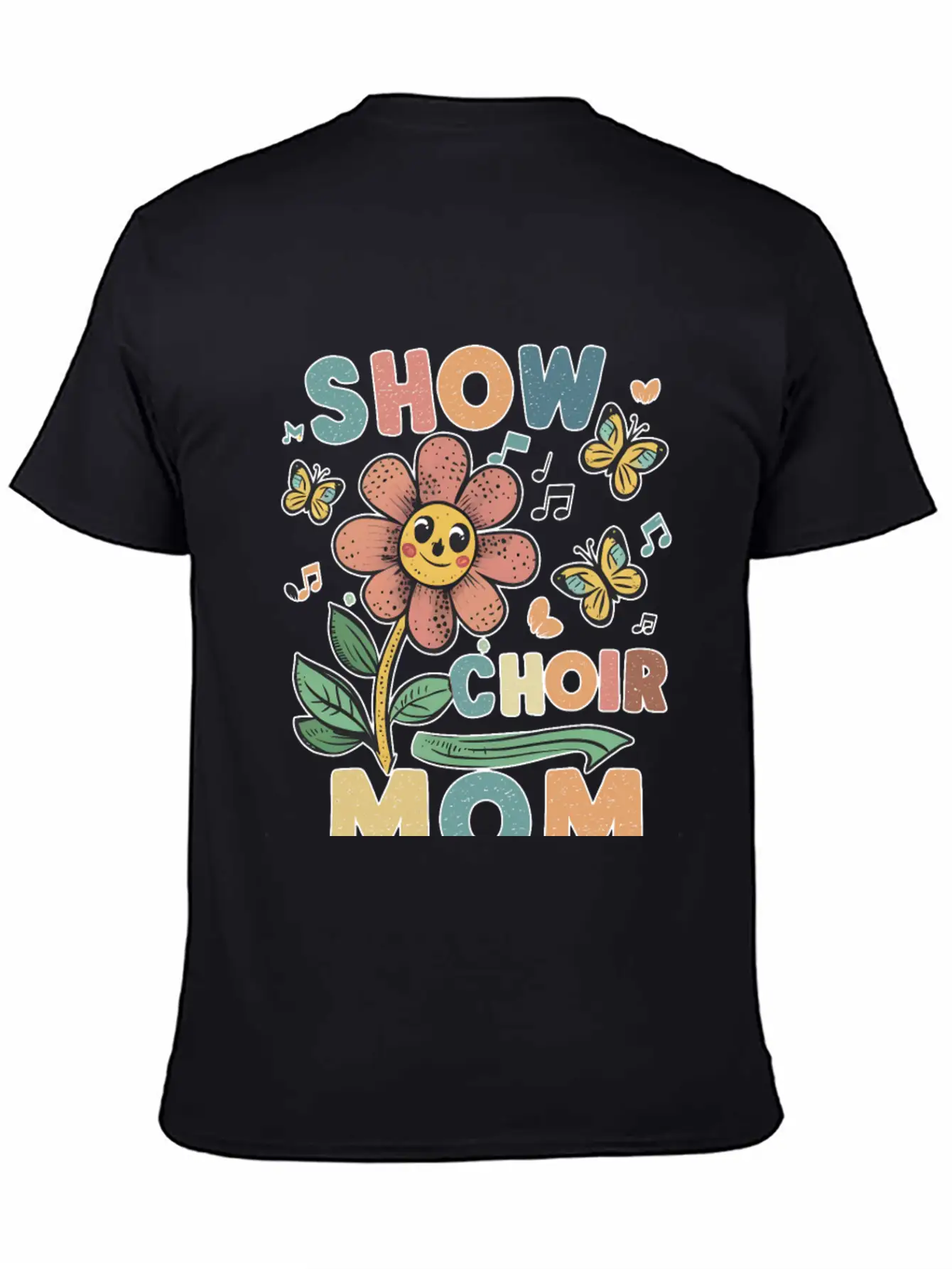 Show Choir Mom Flower Unisex Short Sleeve Soft Cotton T-Shirt – Casual Everyday Wear
