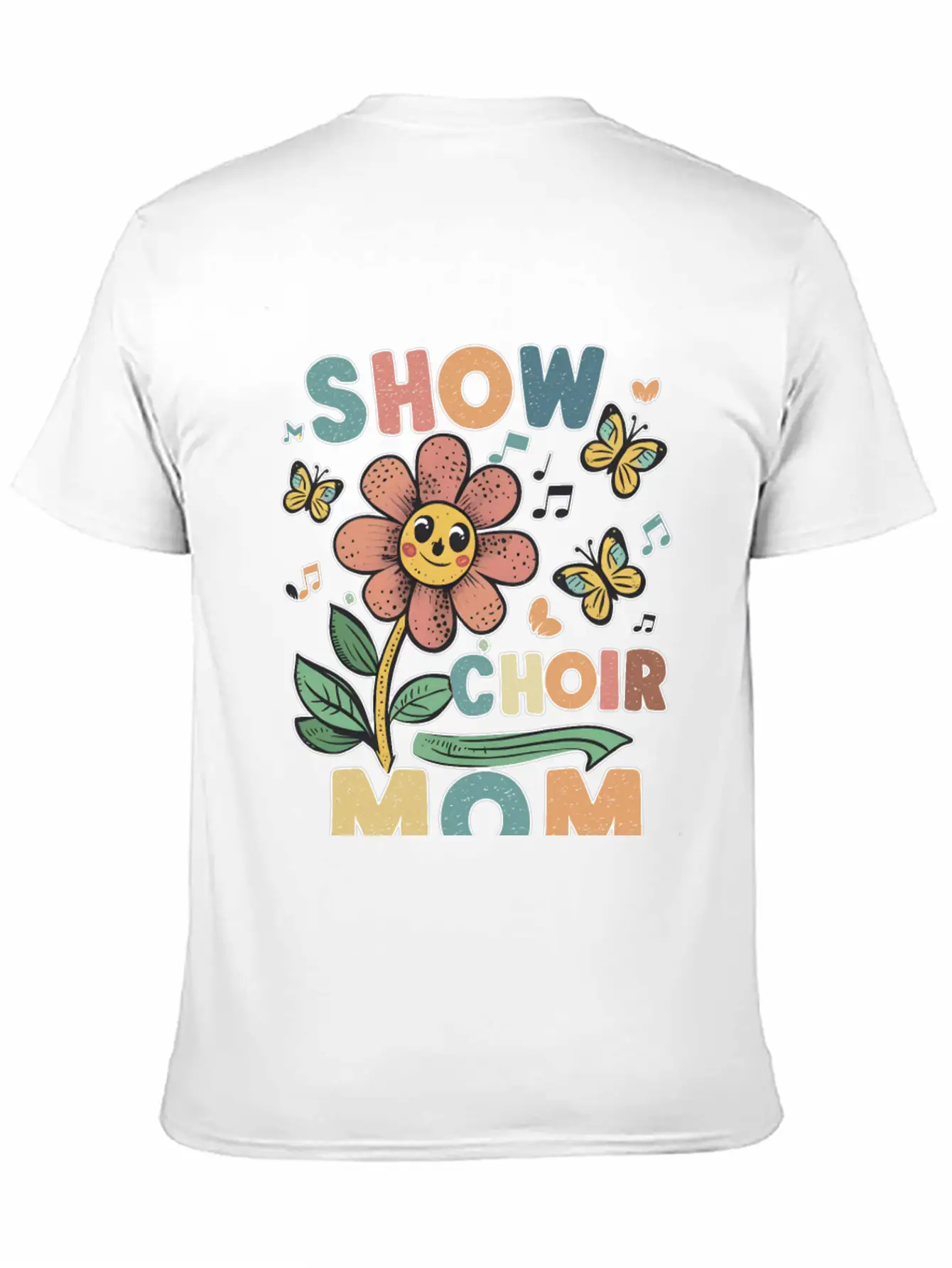 Show Choir Mom Flower Unisex Short Sleeve Soft Cotton T-Shirt – Casual Everyday Wear