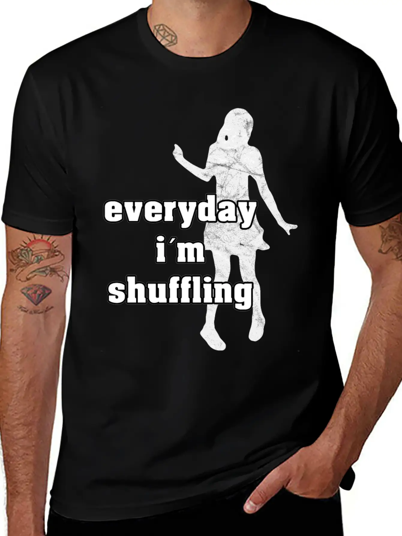 Shuffling Dance Shuffle Festival Party Gift Music Essential Cotton Tee For Daily Outfits – Unisex Style