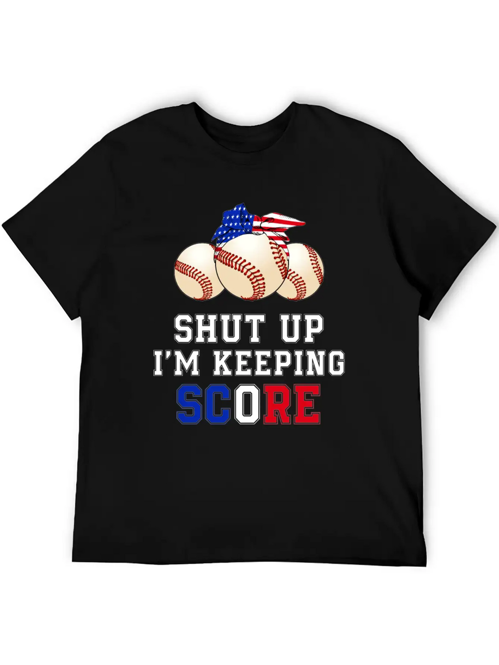 Shut Up I'm Keeping Score Funny Baseball T Shirt Casual Graphic T-Shirt – Simple And Comfortable Daily Wear