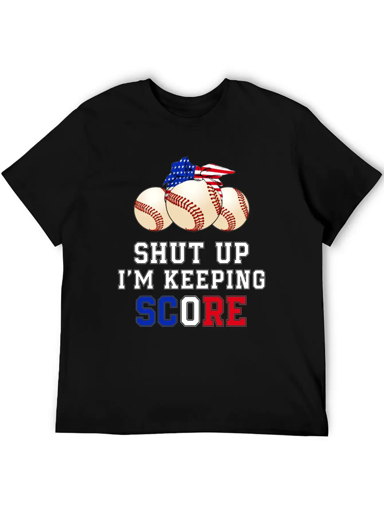Shut Up I'm Keeping Score Funny Baseball T Shirt Casual Graphic T-Shirt – Simple And Comfortable Daily Wear