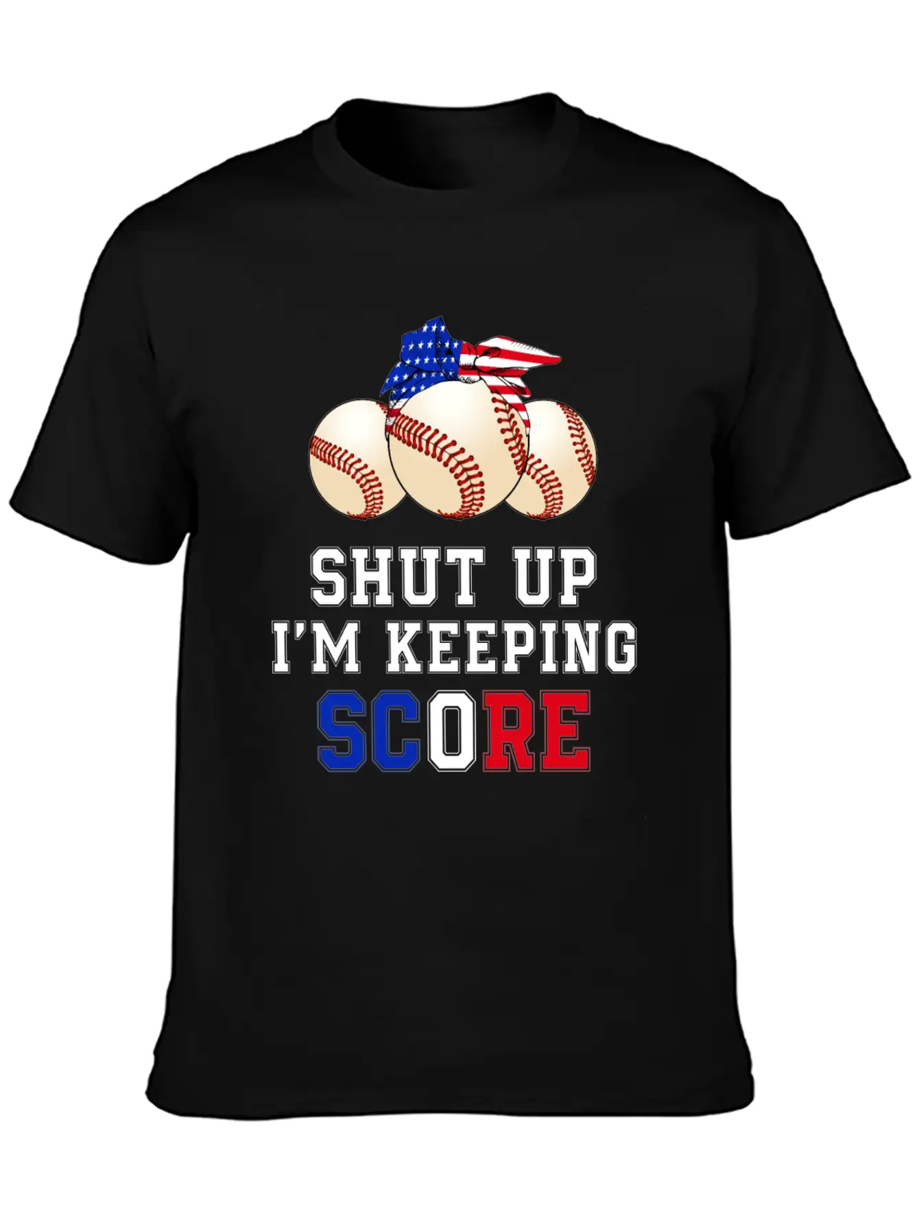 Shut Up I'm Keeping Score Funny Baseball T Shirt Casual Graphic T-Shirt – Simple And Comfortable Daily Wear