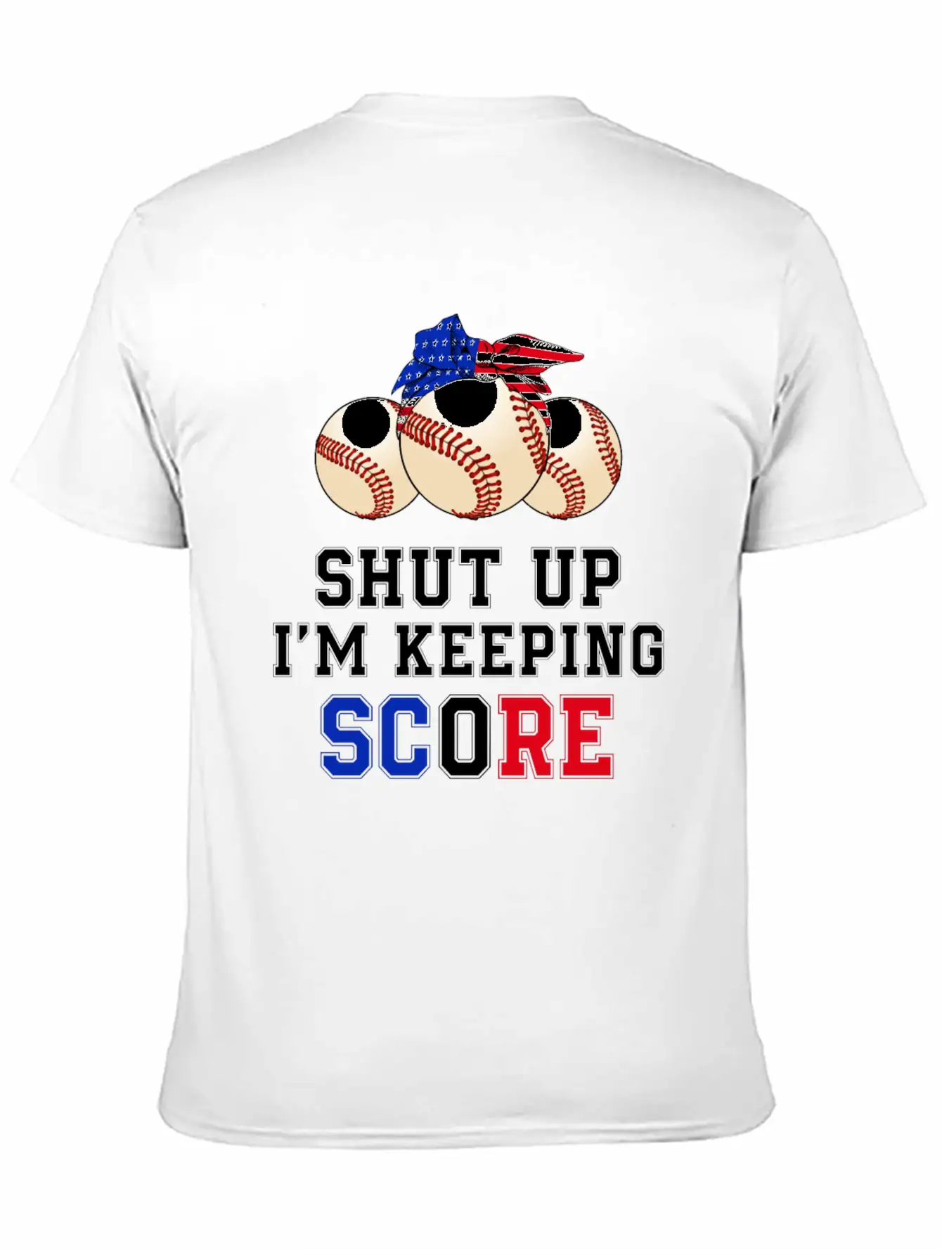 Shut Up I'm Keeping Score Funny Baseball T Shirt Casual Graphic T-Shirt – Simple And Comfortable Daily Wear