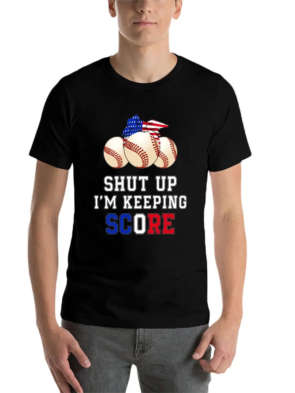 Shut Up I'm Keeping Score Funny Baseball T Shirt Casual Graphic T-Shirt – Simple And Comfortable Daily Wear