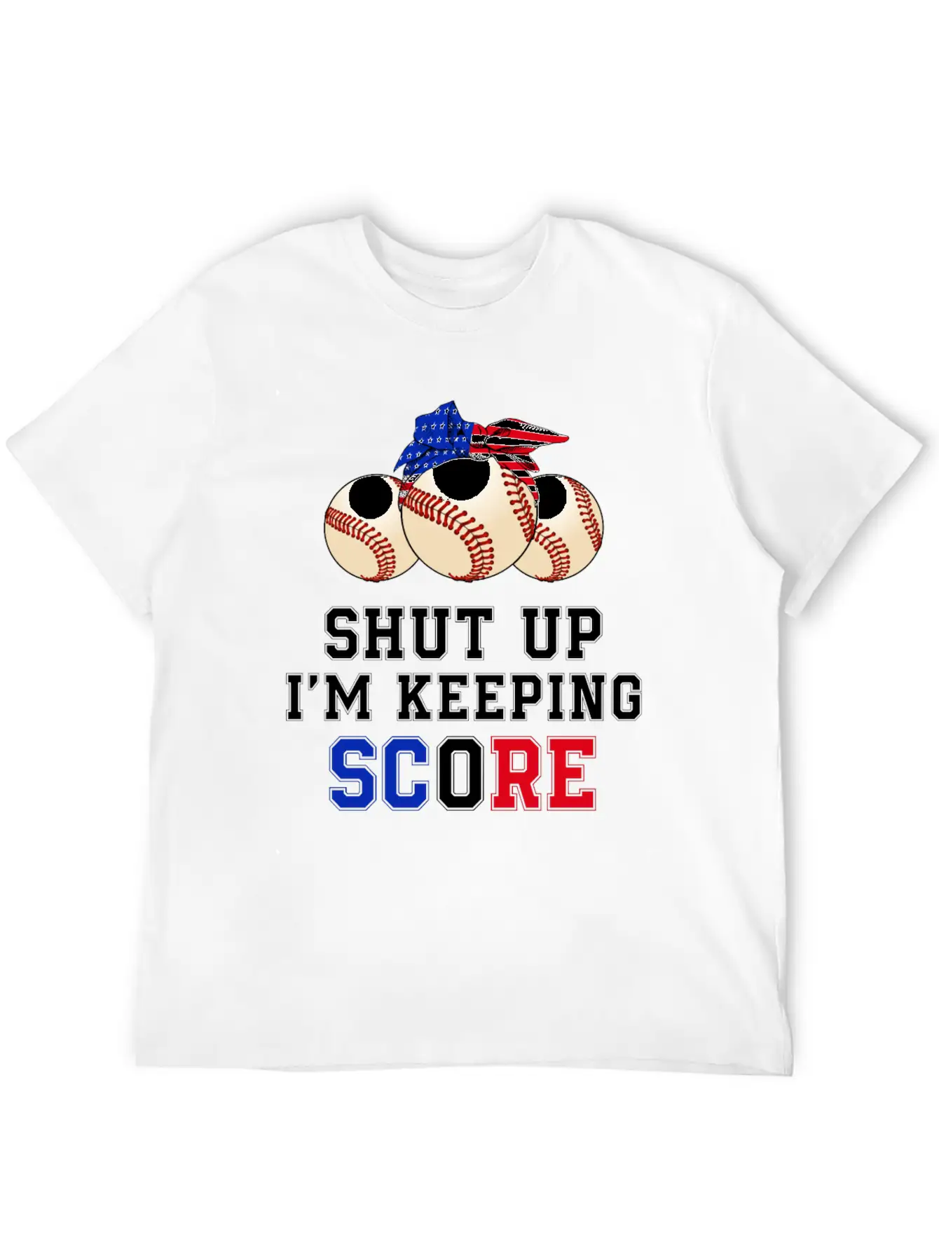 Shut Up I'm Keeping Score Funny Baseball T Shirt Casual Graphic T-Shirt – Simple And Comfortable Daily Wear