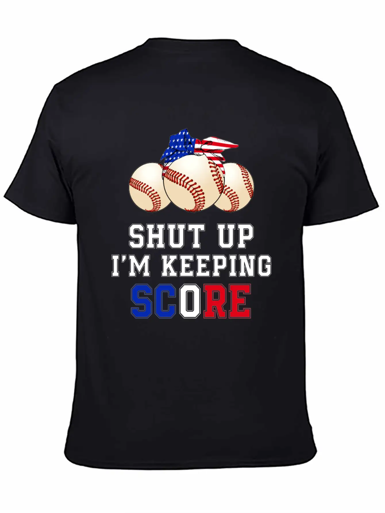 Shut Up I'm Keeping Score Funny Baseball T Shirt Casual Graphic T-Shirt – Simple And Comfortable Daily Wear