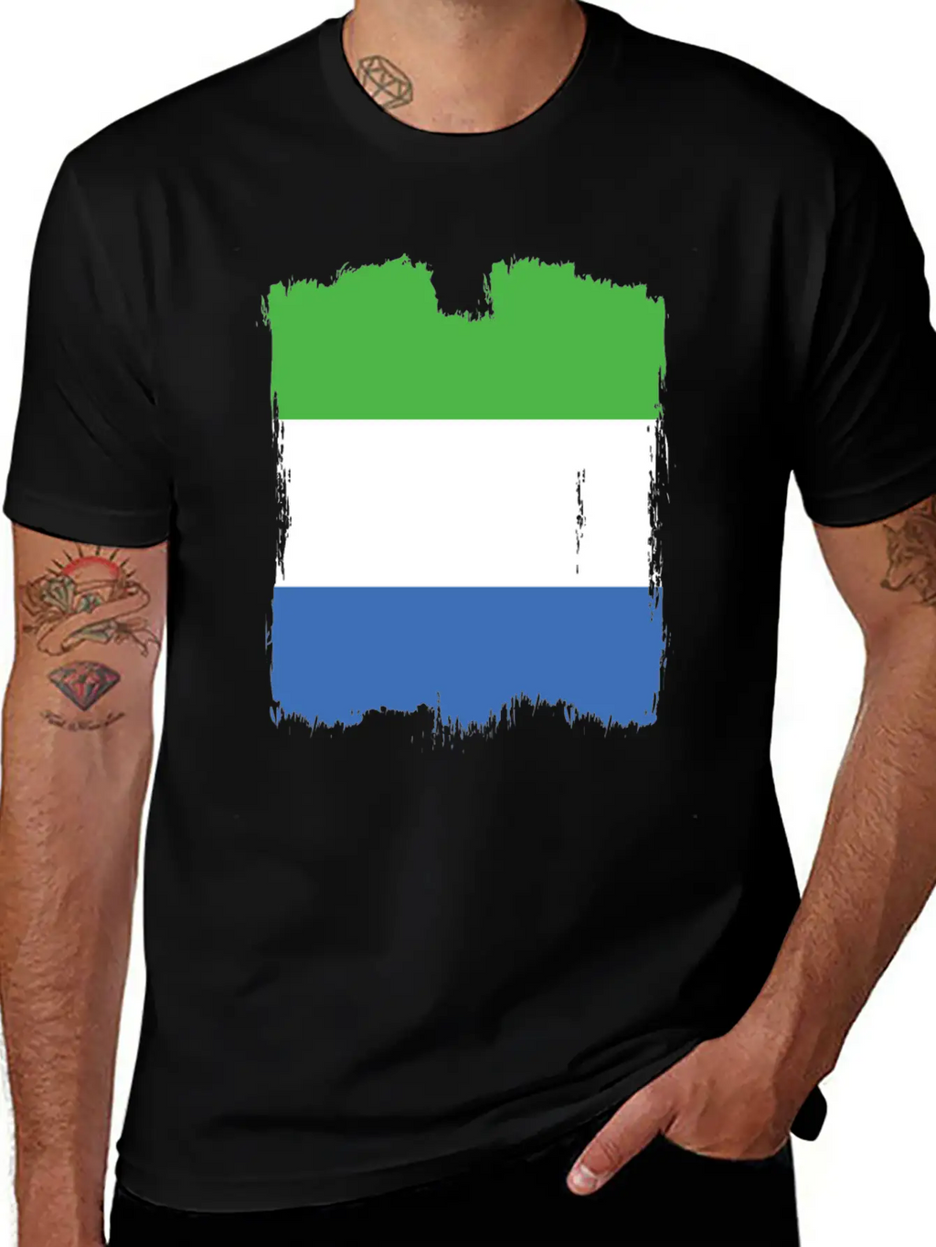 Sierra Leone Flag Stylish Everyday T-Shirt – Unisex Basic Cotton Tee