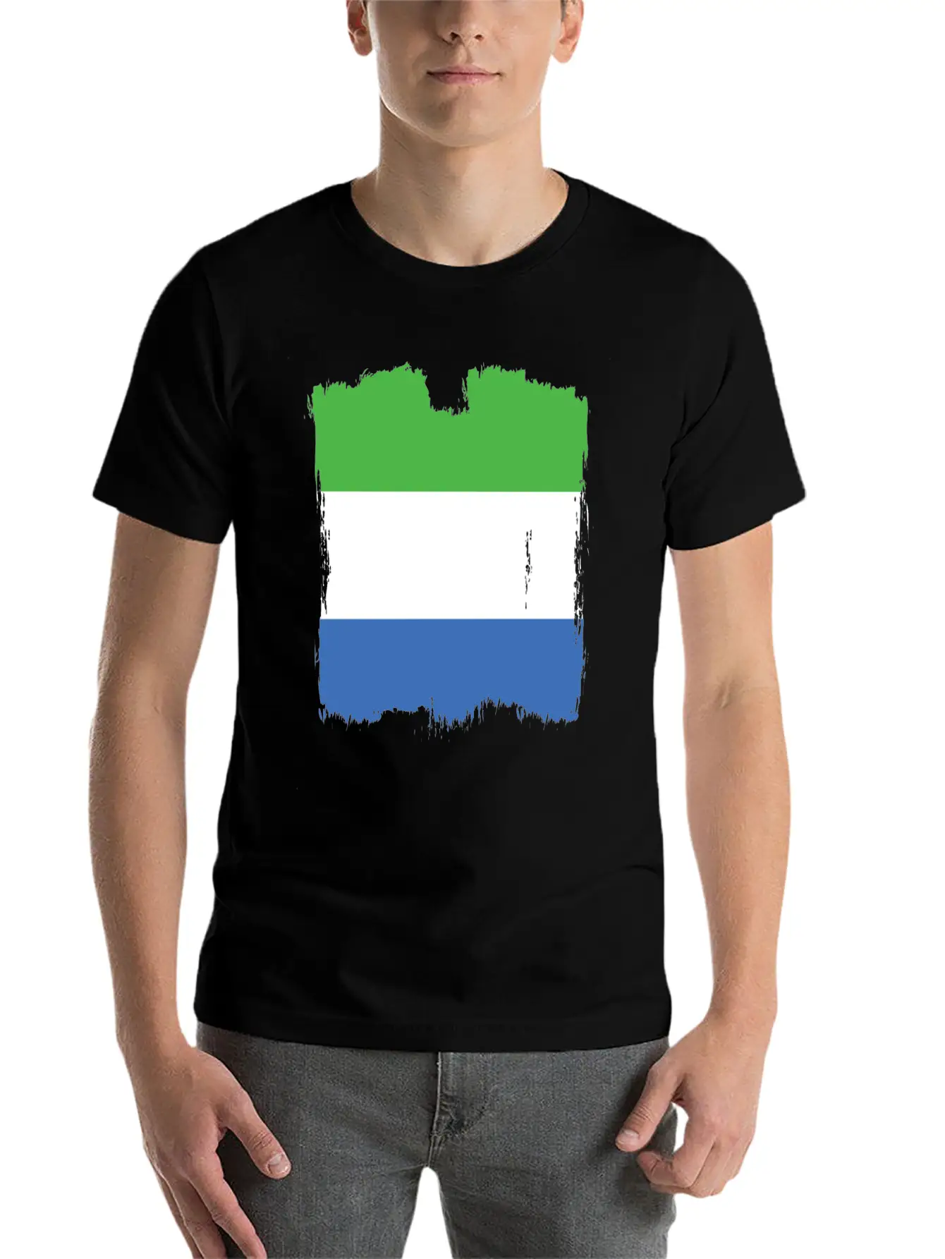 Sierra Leone Flag Stylish Everyday T-Shirt – Unisex Basic Cotton Tee