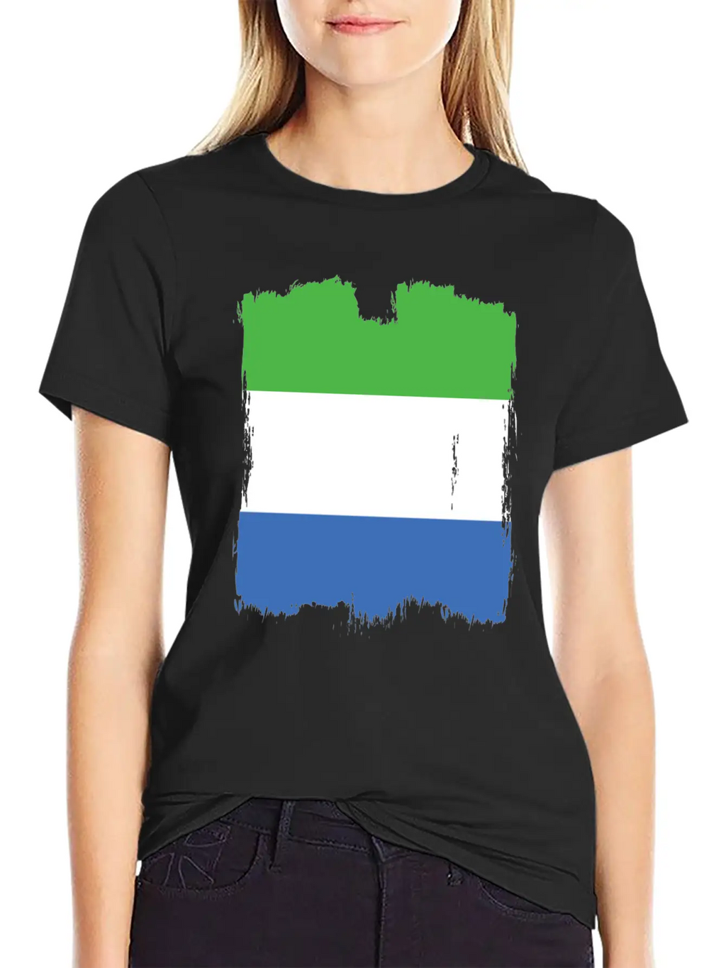 Sierra Leone Flag Stylish Everyday T-Shirt – Unisex Basic Cotton Tee