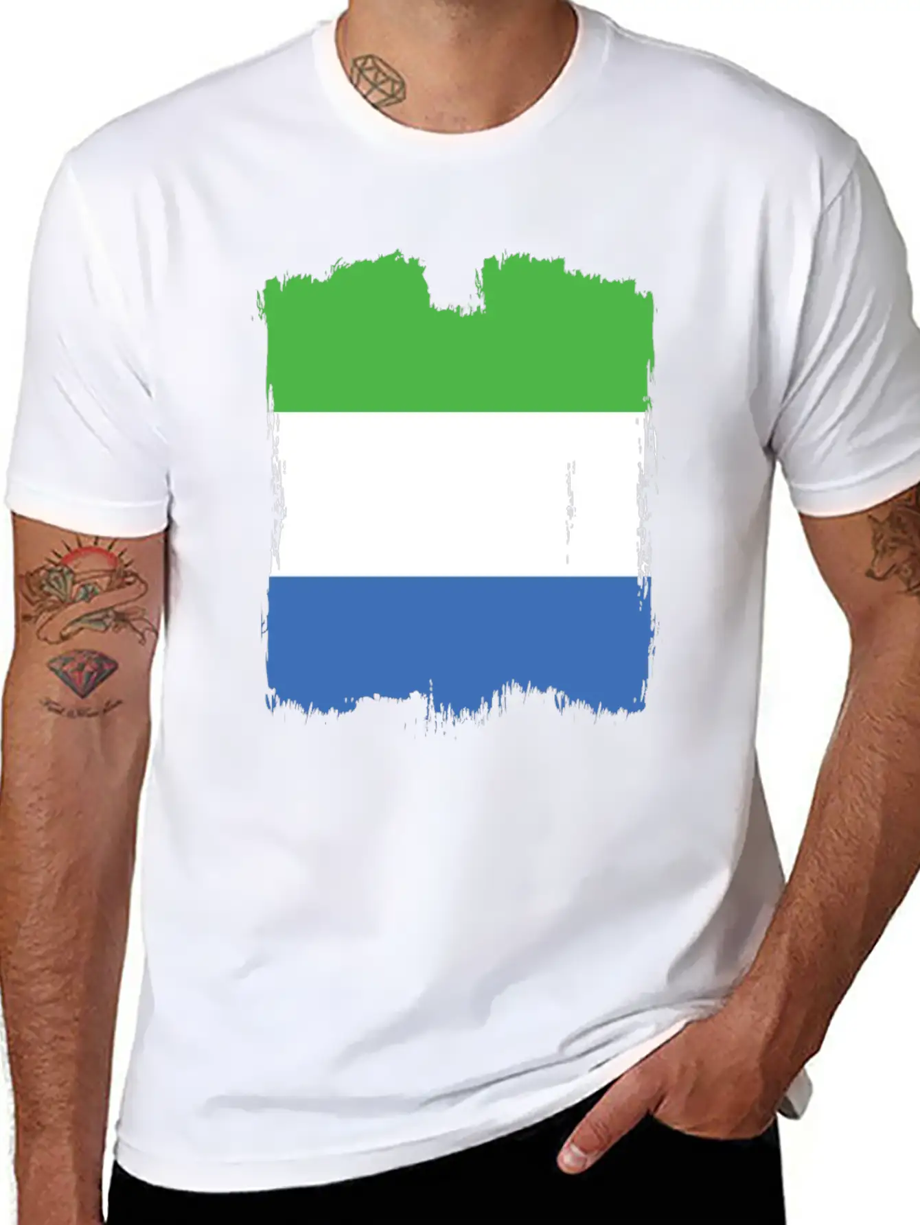 Sierra Leone Flag Stylish Everyday T-Shirt – Unisex Basic Cotton Tee