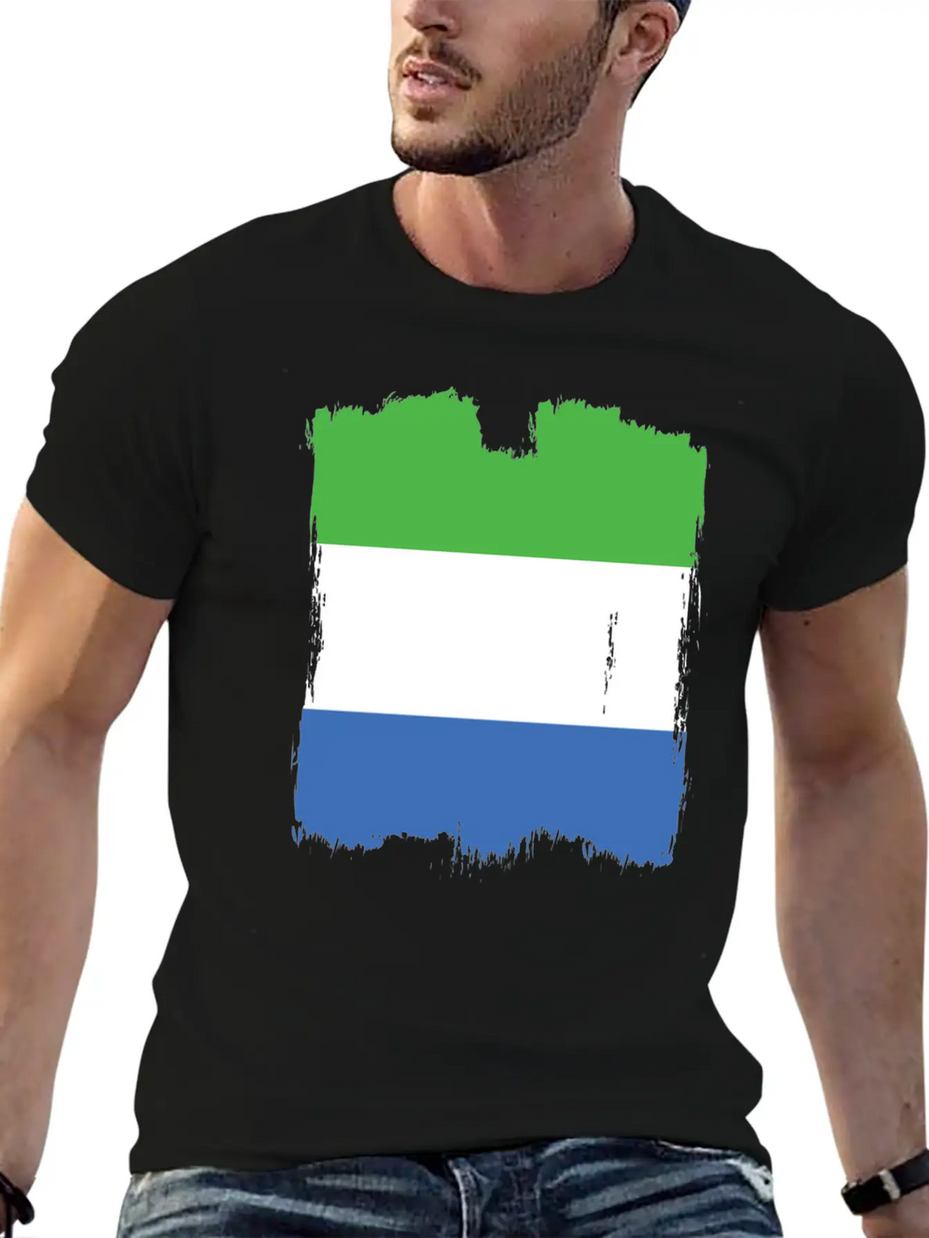 Sierra Leone Flag Stylish Everyday T-Shirt – Unisex Basic Cotton Tee