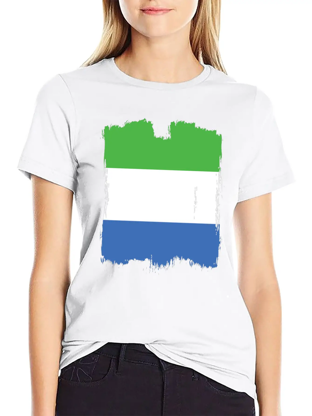 Sierra Leone Flag Stylish Everyday T-Shirt – Unisex Basic Cotton Tee