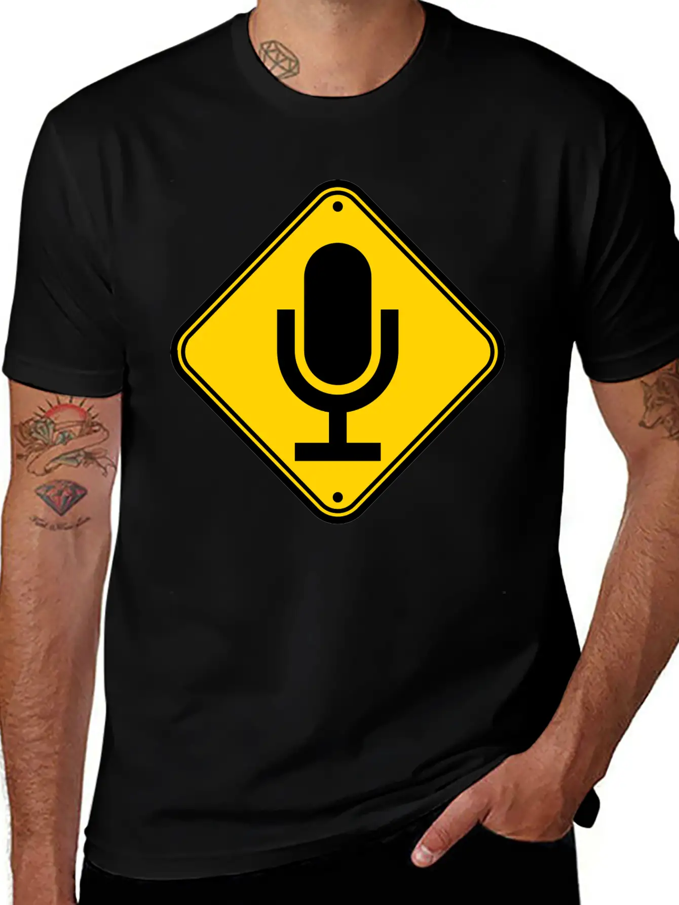 Sign Note Microphone Stylish Everyday T-Shirt – Unisex Basic Cotton Tee