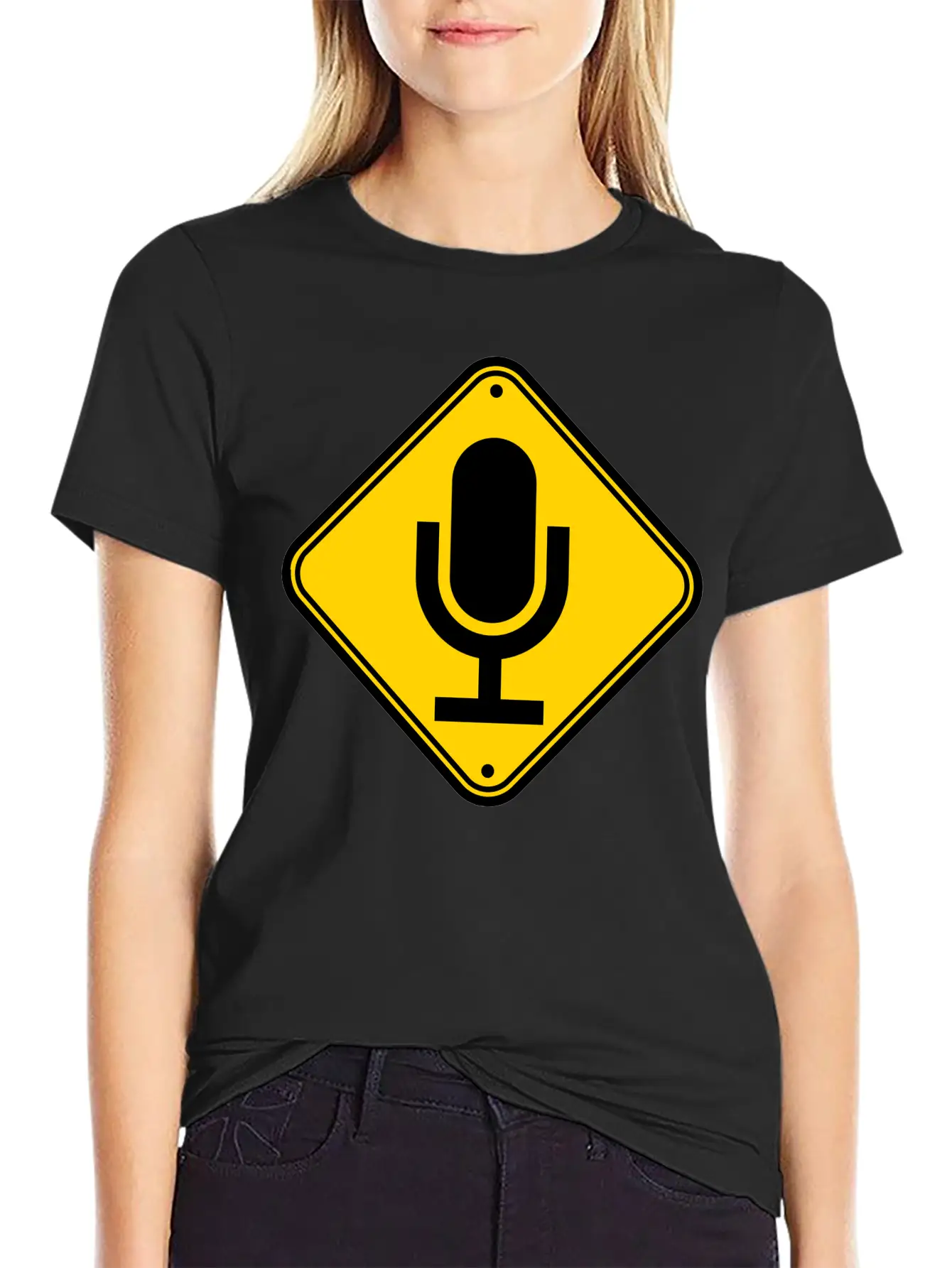 Sign Note Microphone Stylish Everyday T-Shirt – Unisex Basic Cotton Tee