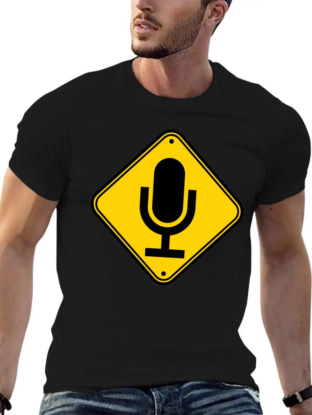 Sign Note Microphone Stylish Everyday T-Shirt – Unisex Basic Cotton Tee