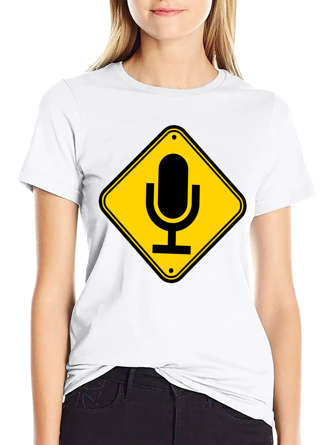 Sign Note Microphone Stylish Everyday T-Shirt – Unisex Basic Cotton Tee