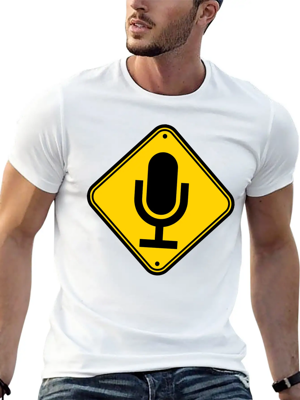 Sign Note Microphone Stylish Everyday T-Shirt – Unisex Basic Cotton Tee