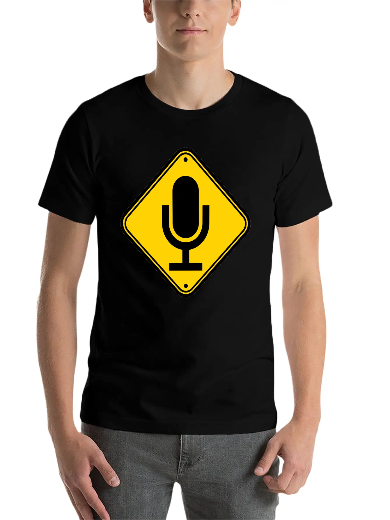 Sign Note Microphone Stylish Everyday T-Shirt – Unisex Basic Cotton Tee