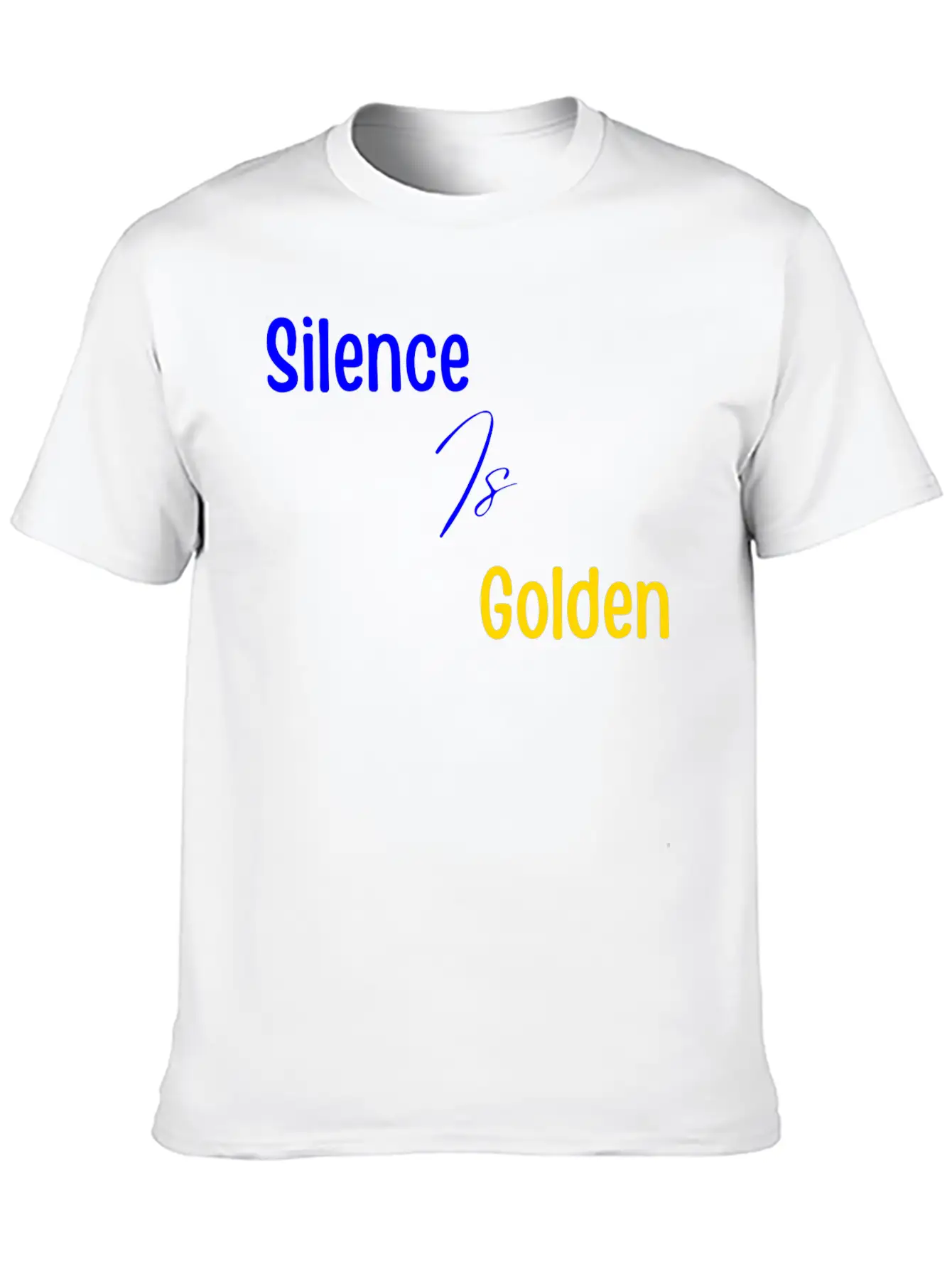Silence Is Golden Blue Unisex Short Sleeve Soft Cotton T-Shirt – Casual Everyday Wear