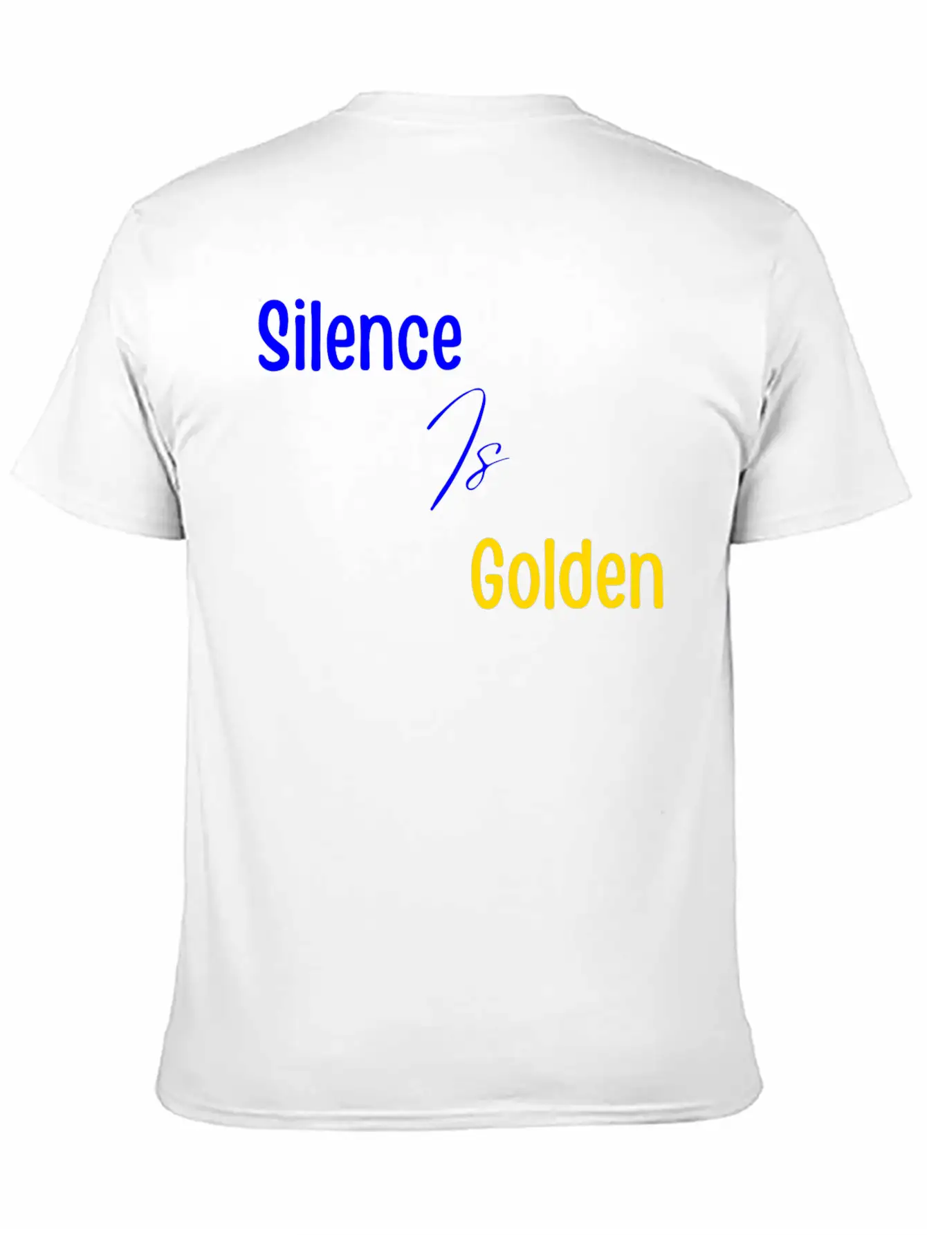 Silence Is Golden Blue Unisex Short Sleeve Soft Cotton T-Shirt – Casual Everyday Wear