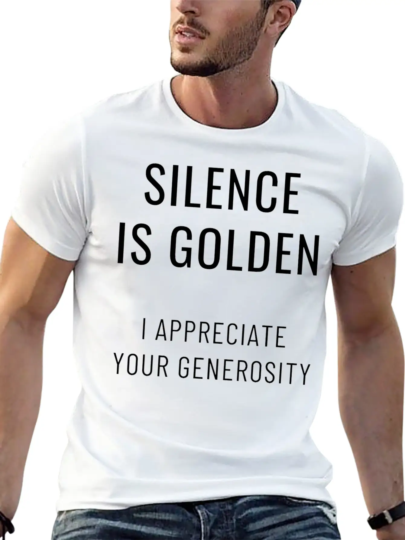 Silence Is Golden Casual Graphic T-Shirt – Simple And Comfortable Daily Wear