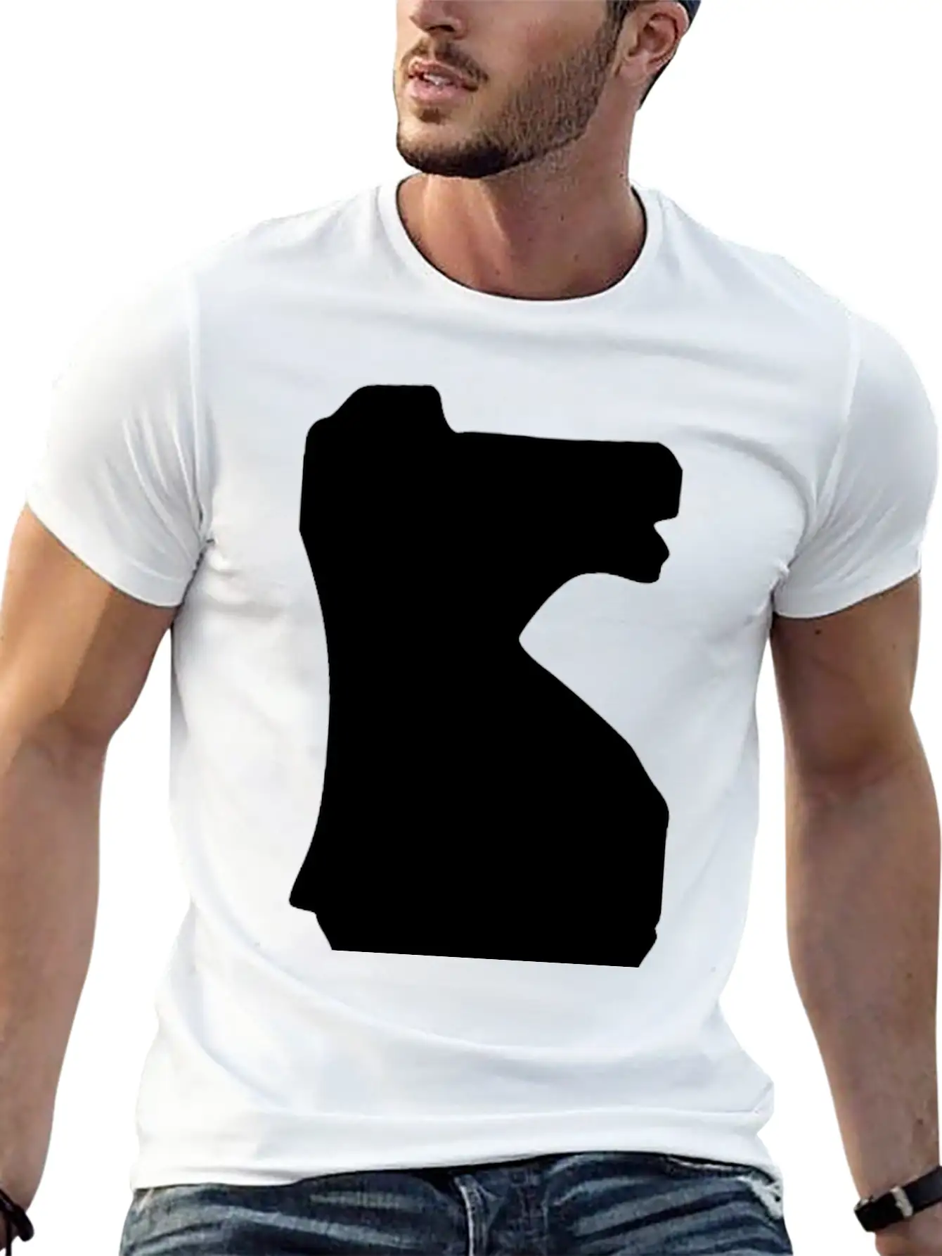 Silhouette Chess Piece REMIX – Knight / Caballo Essential Cotton Tee For Daily Outfits – Unisex Style