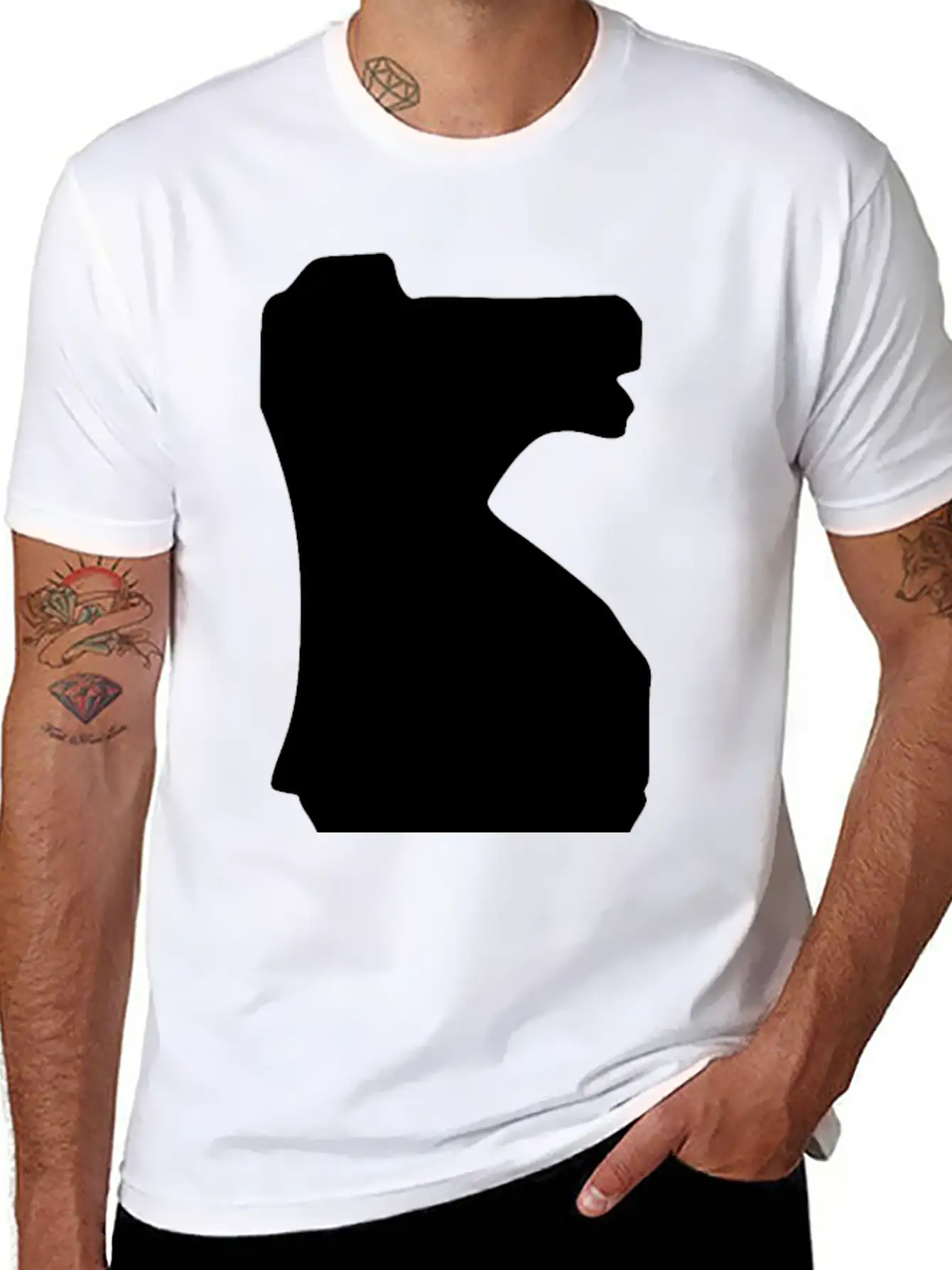 Silhouette Chess Piece REMIX – Knight / Caballo Essential Cotton Tee For Daily Outfits – Unisex Style
