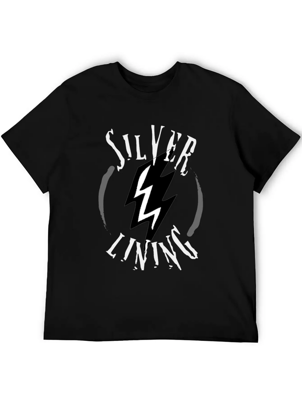 SILVER LINING Typography Logo Design Breathable Soft Cotton T-Shirt – Timeless Casual Look