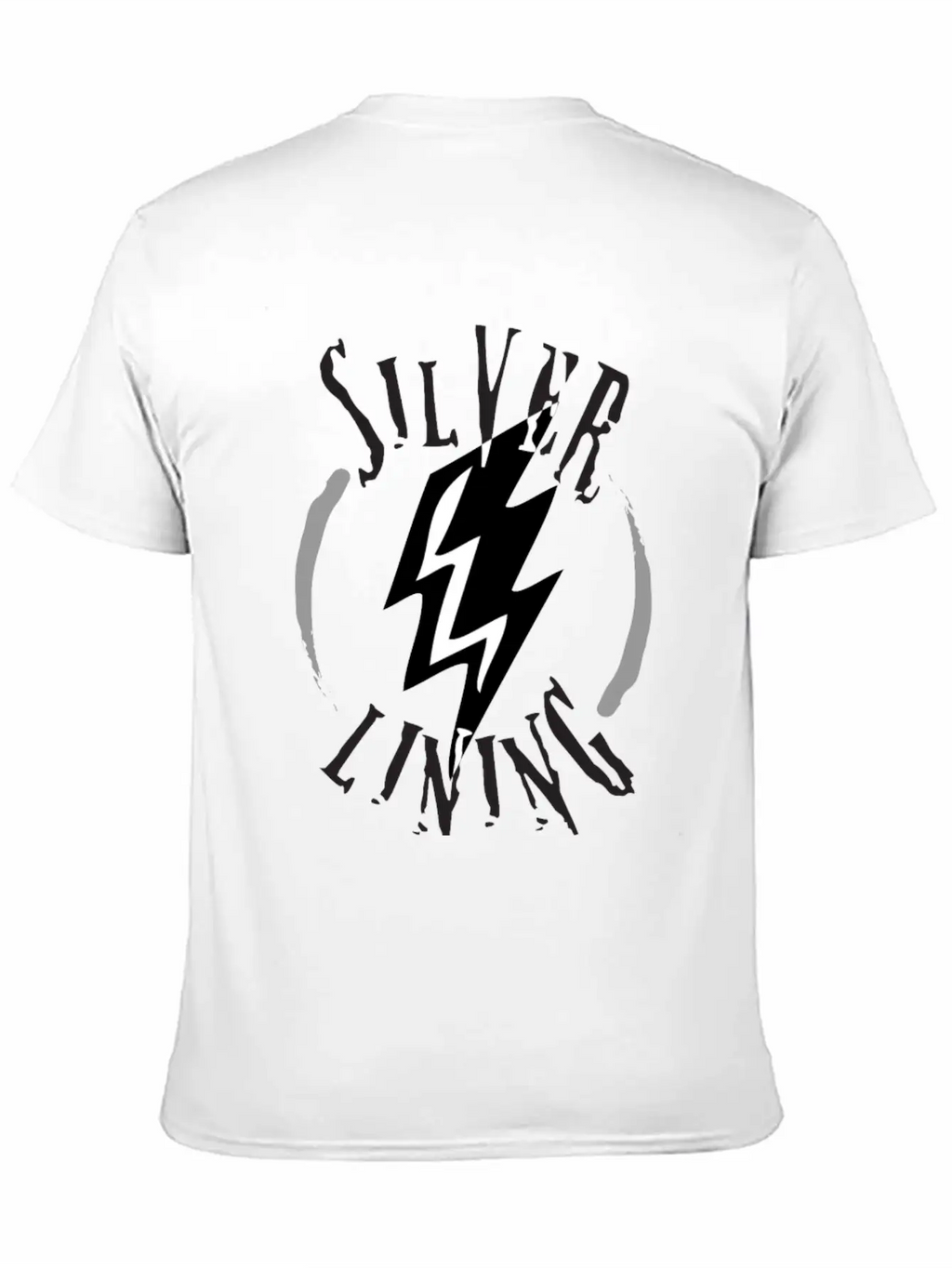 SILVER LINING Typography Logo Design Breathable Soft Cotton T-Shirt – Timeless Casual Look