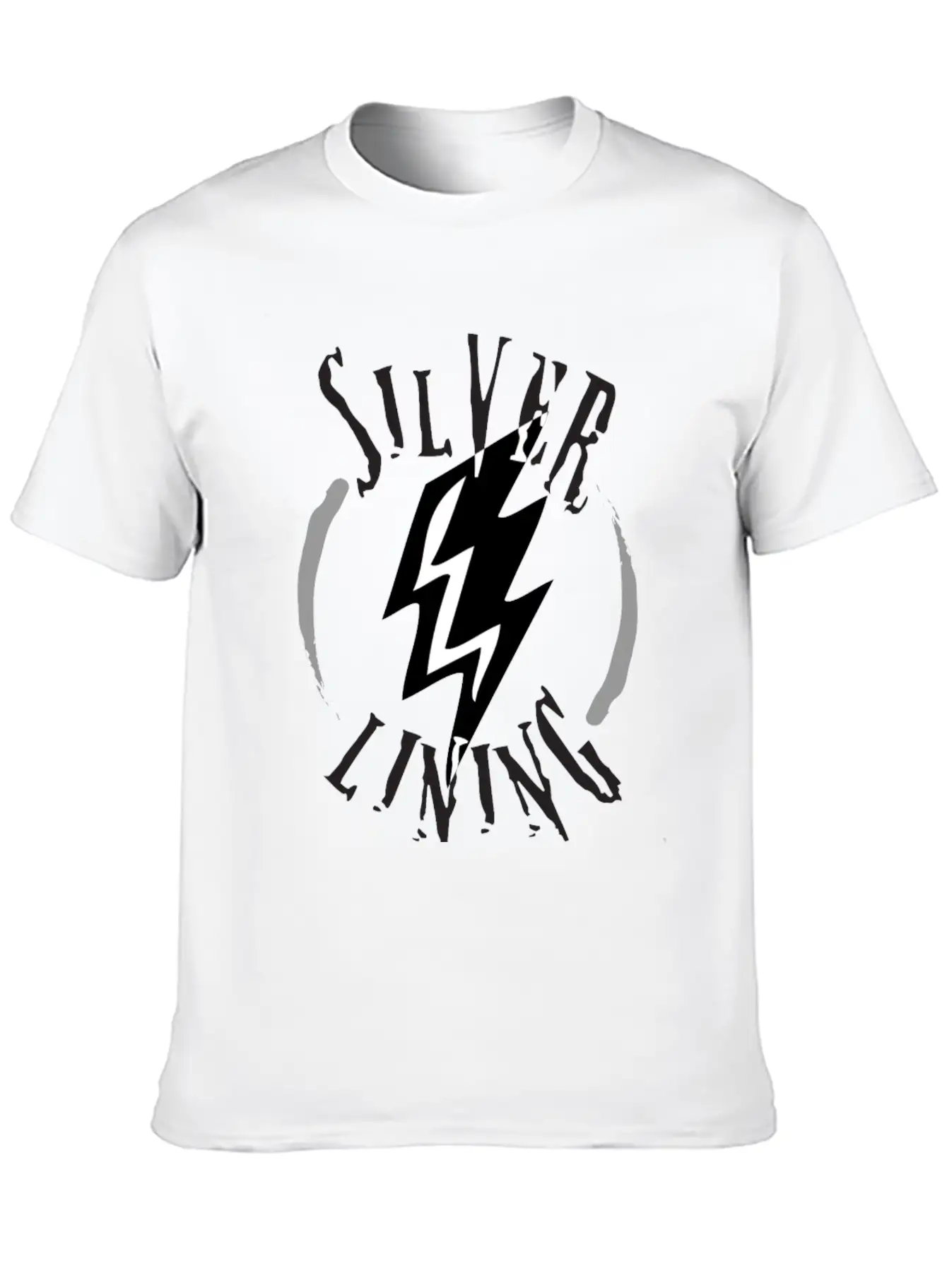 SILVER LINING Typography Logo Design Breathable Soft Cotton T-Shirt – Timeless Casual Look