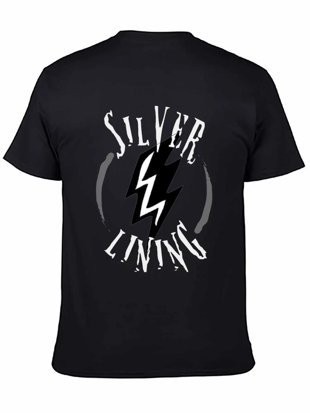 SILVER LINING Typography Logo Design Breathable Soft Cotton T-Shirt – Timeless Casual Look