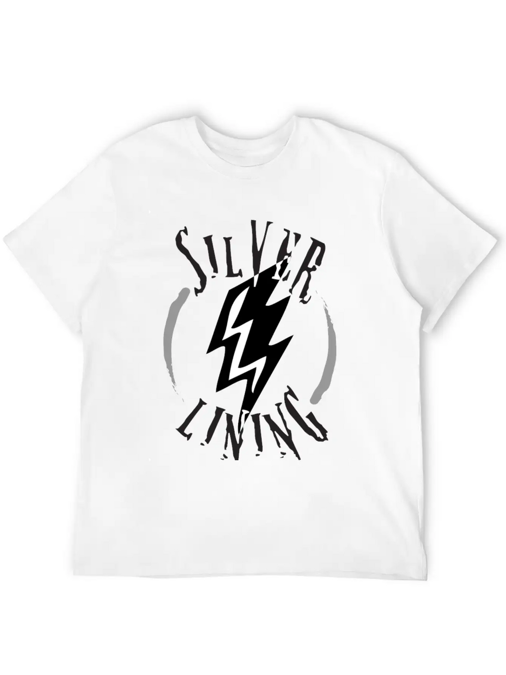 SILVER LINING Typography Logo Design Breathable Soft Cotton T-Shirt – Timeless Casual Look