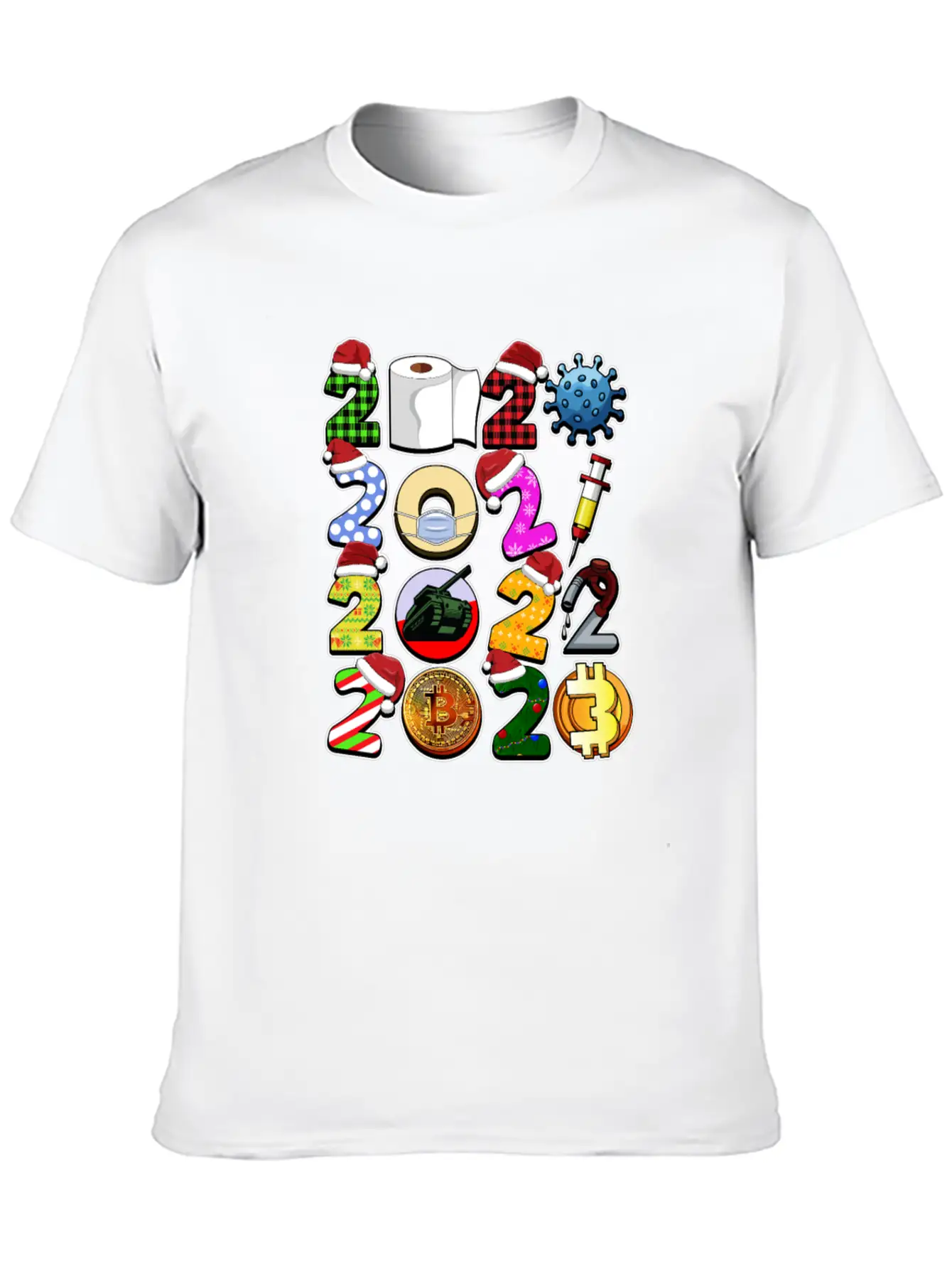 Simple Cute Funny Christmas Design Bitcoin And Cry Unisex Short Sleeve Soft Cotton T-Shirt – Casual Everyday Wear
