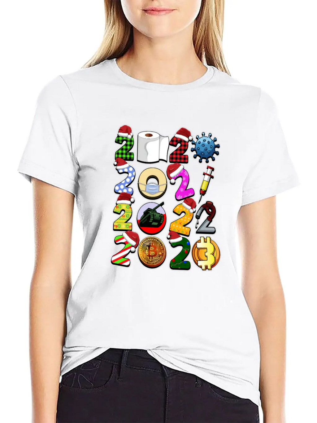 Simple Cute Funny Christmas Design Bitcoin And Cry Unisex Short Sleeve Soft Cotton T-Shirt – Casual Everyday Wear