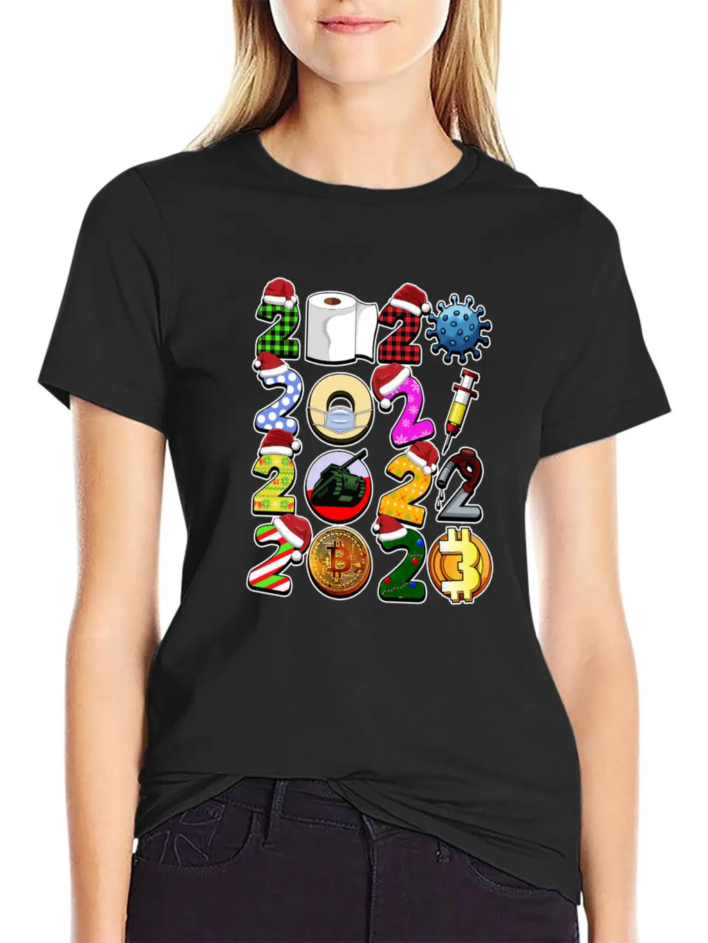 Simple Cute Funny Christmas Design Bitcoin And Cry Unisex Short Sleeve Soft Cotton T-Shirt – Casual Everyday Wear