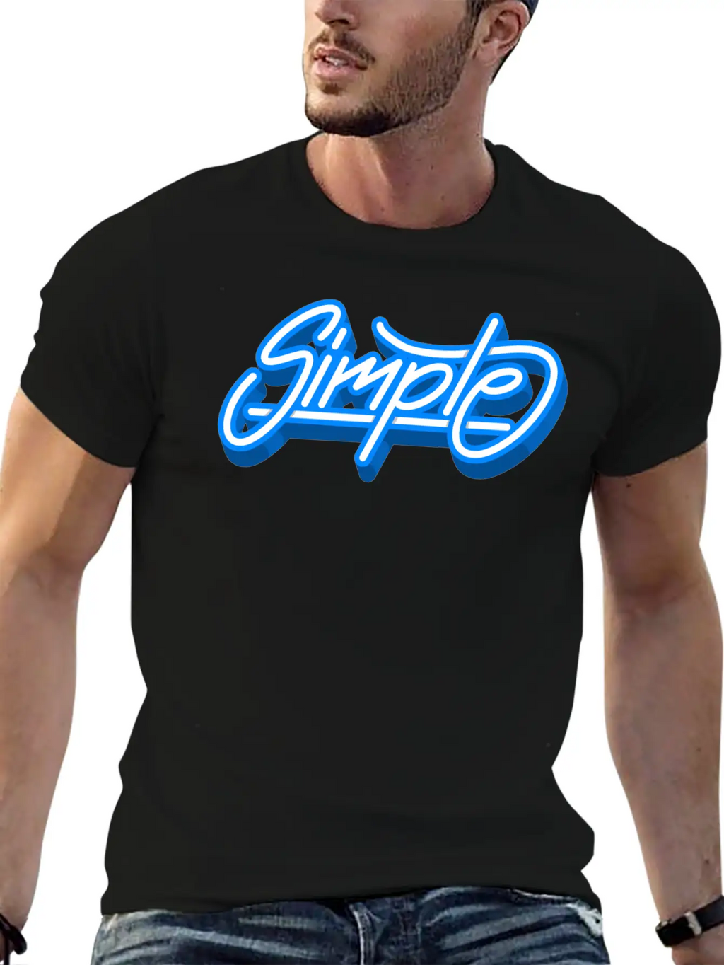 Simple Simple Font Graffiti Cool Gift Breathable Soft Cotton T-Shirt – Timeless Casual Look