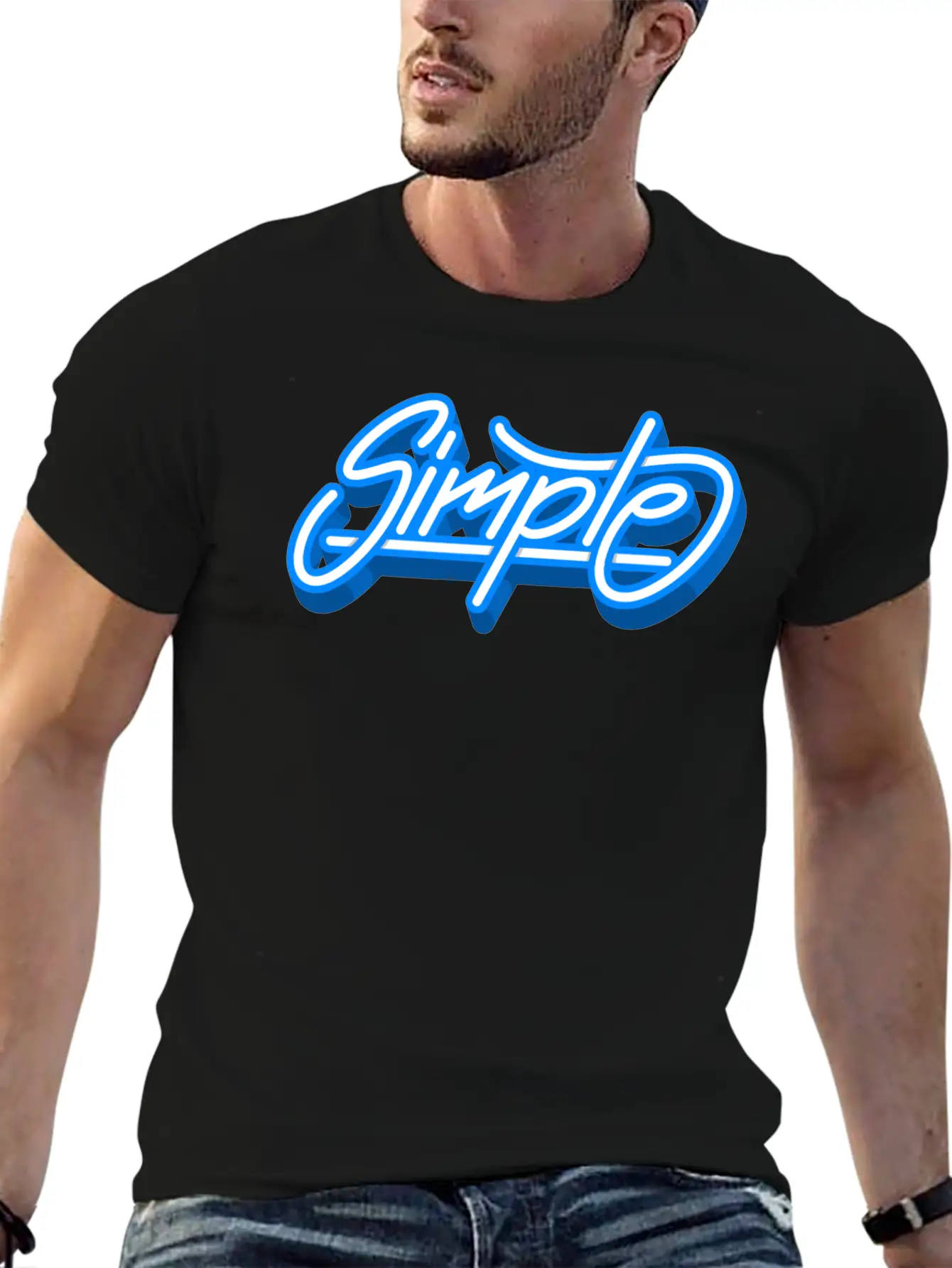 Simple Simple Font Graffiti Cool Gift Breathable Soft Cotton T-Shirt – Timeless Casual Look