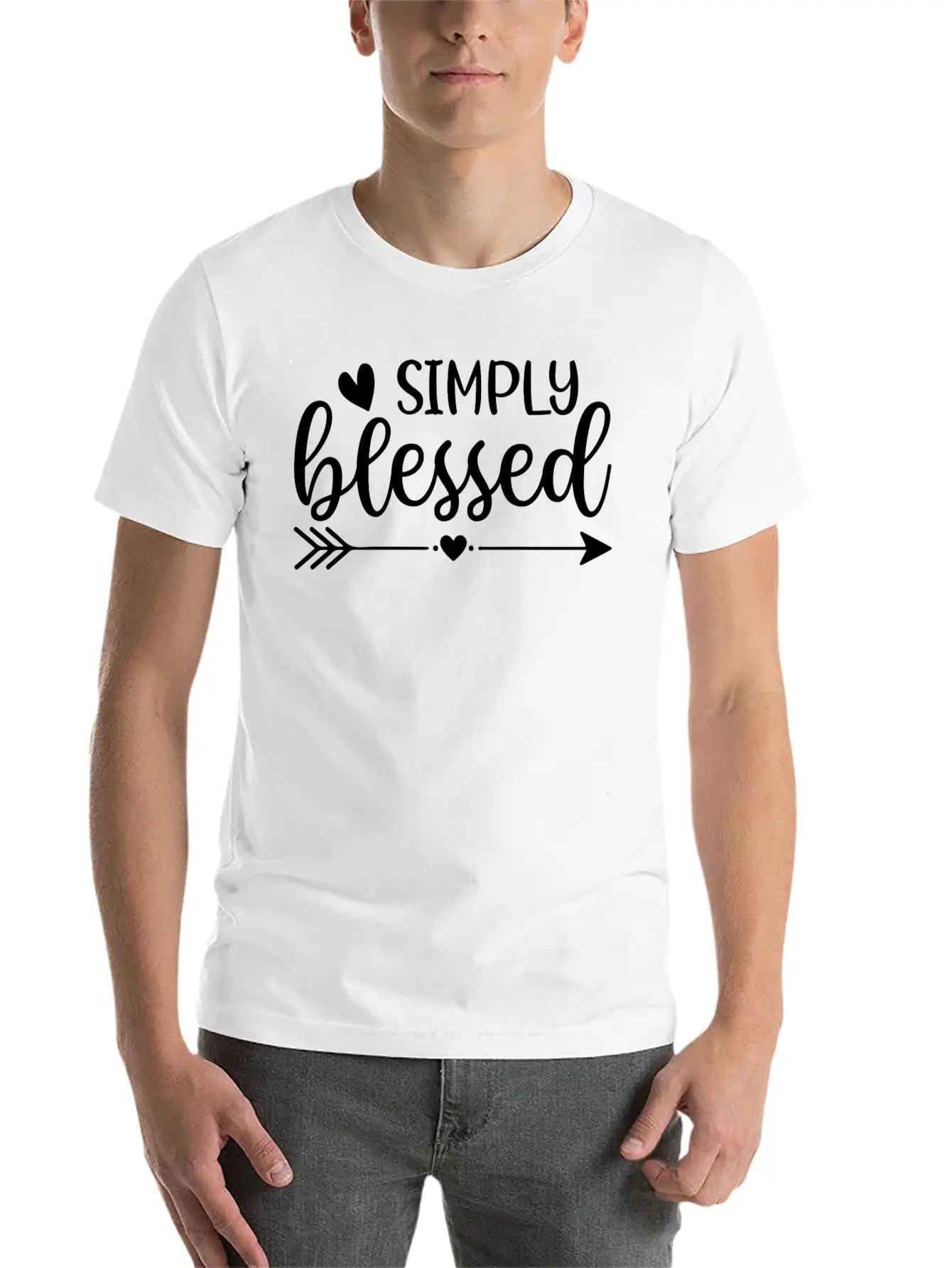 Simply Blessed Unisex Short Sleeve Soft Cotton T-Shirt – Casual Everyday Wear