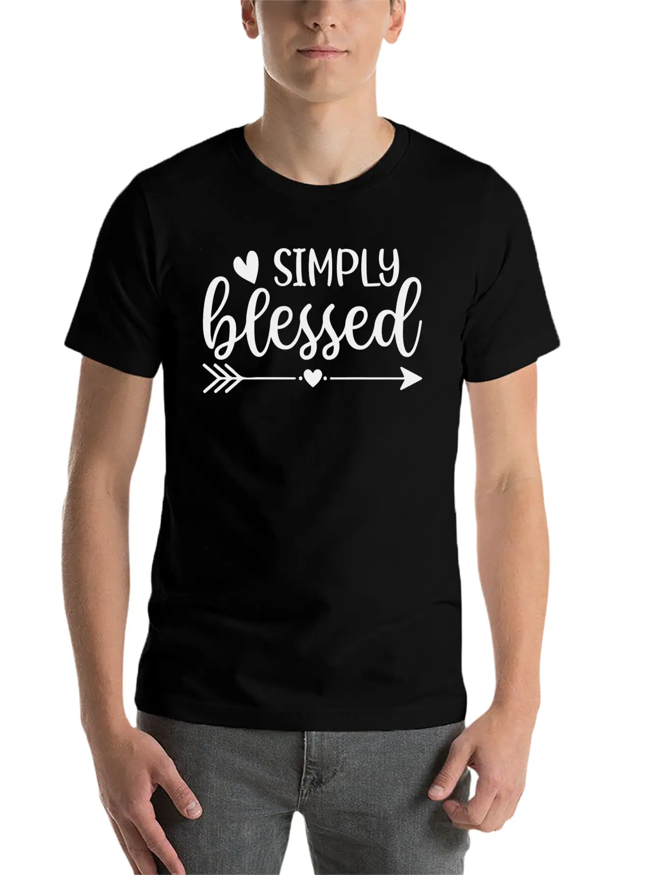 Simply Blessed Unisex Short Sleeve Soft Cotton T-Shirt – Casual Everyday Wear