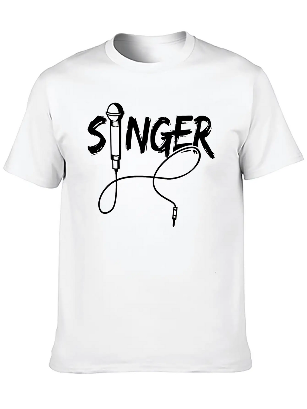 Singer - Band - Festival Music - Microphone Unisex Casual T-Shirt – Clean Design For Daily Comfort