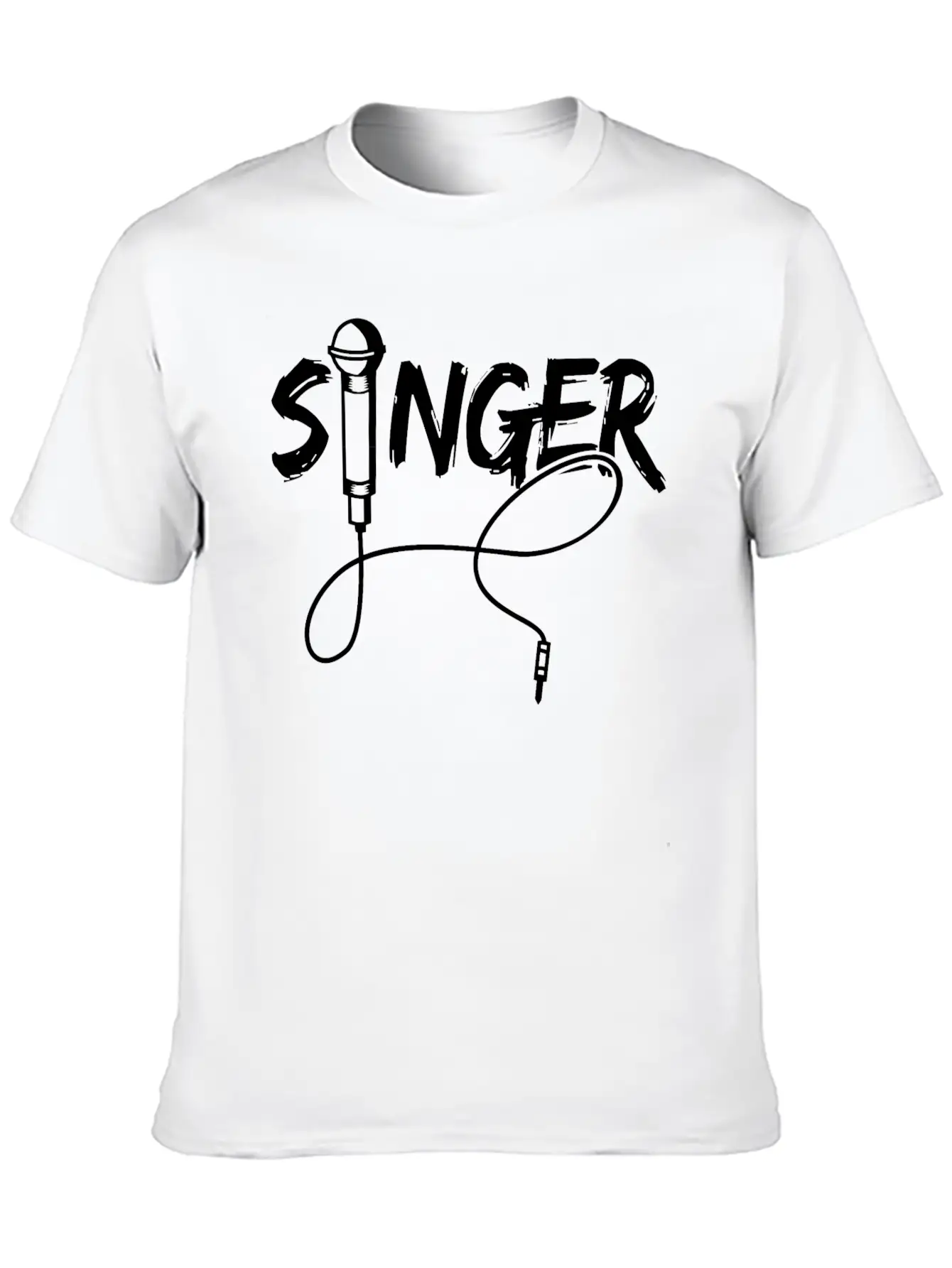 Singer - Band - Festival Music - Microphone Unisex Casual T-Shirt – Clean Design For Daily Comfort