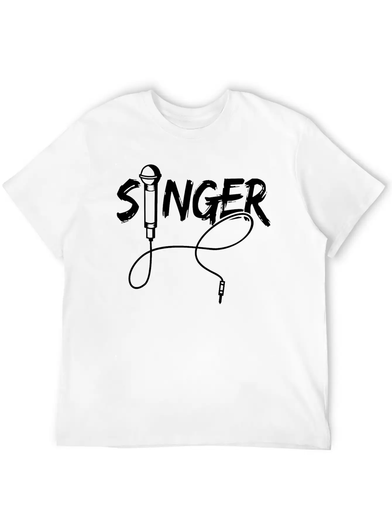 Singer - Band - Festival Music - Microphone Unisex Casual T-Shirt – Clean Design For Daily Comfort